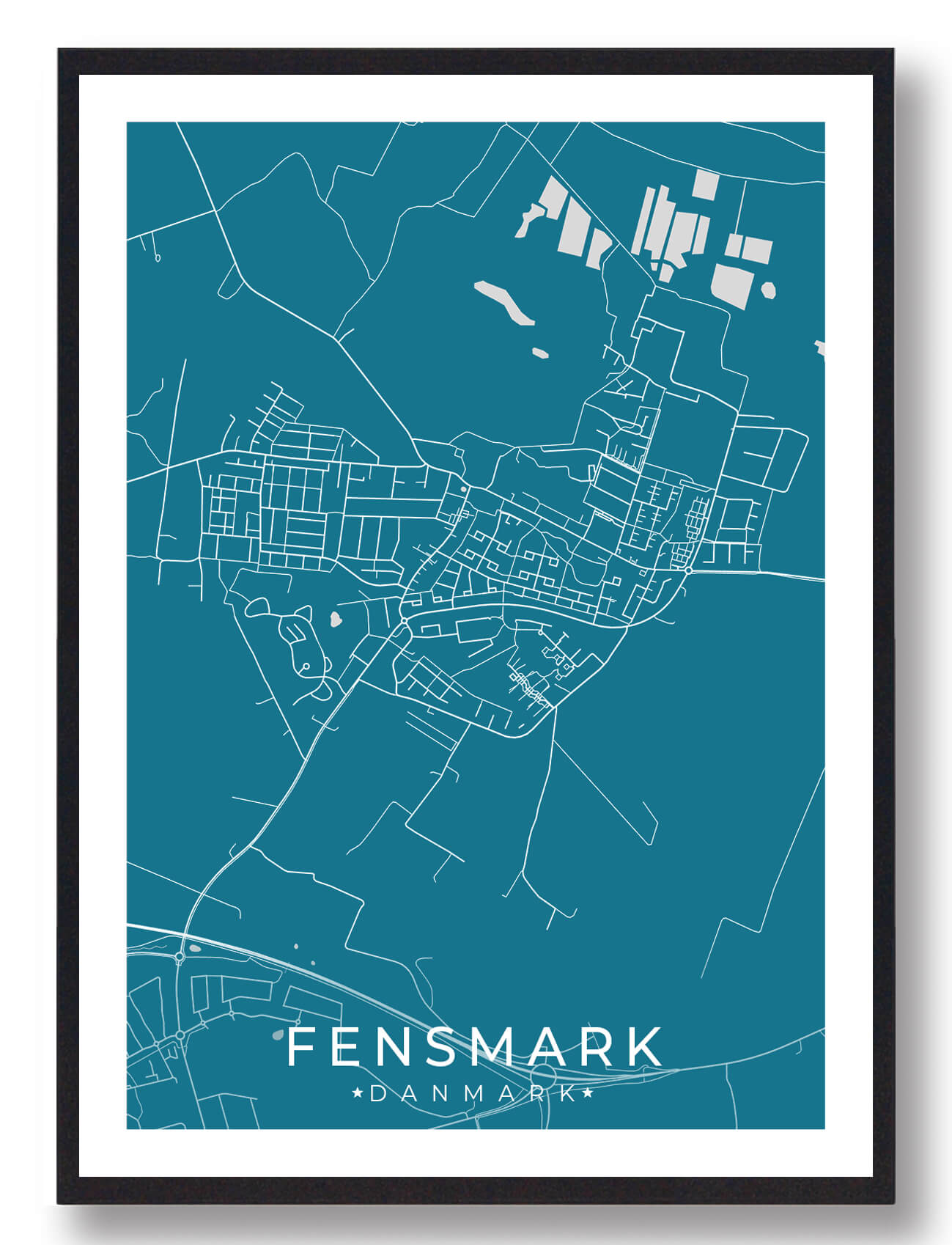 Blå Fensmark Plakat - Plakatdyr.dk Plakater