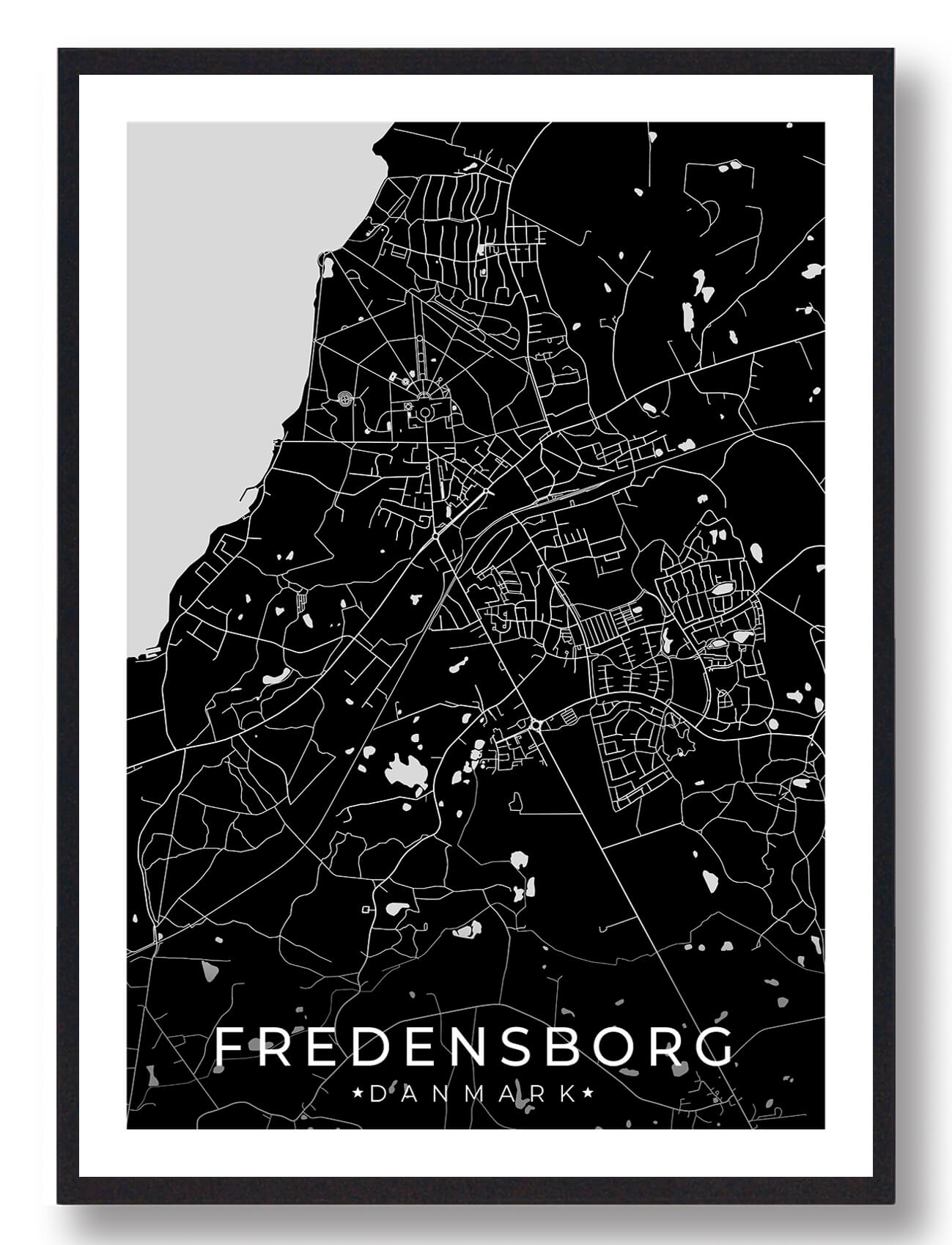 Sort Fredensborg Plakat - Plakatdyr.dk Plakater