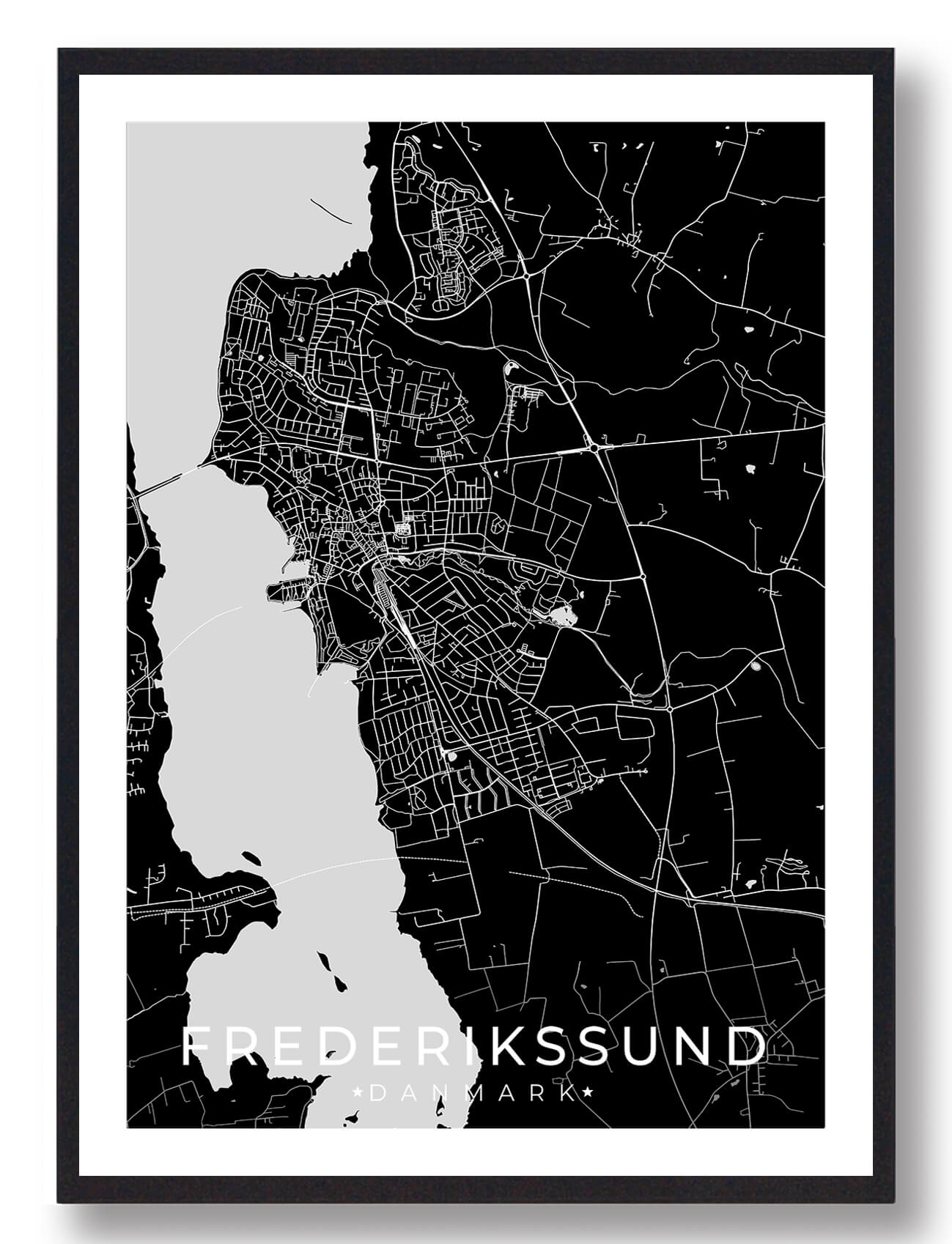 Sort Frederikssund Plakat - Plakatdyr.dk Plakater
