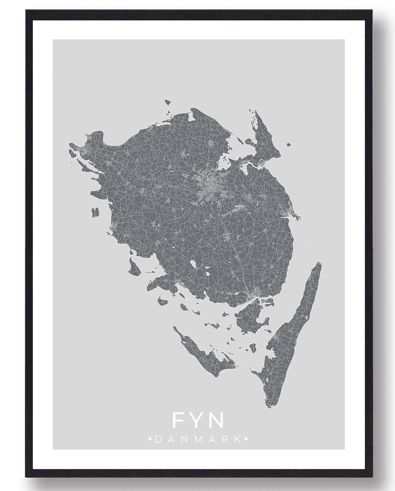 Fyn Plakat Grå - Plakatdyr.dk Plakater