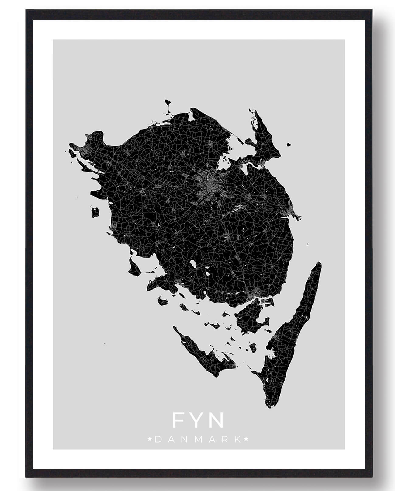 Sort Fyn Plakat - Plakatdyr.dk Plakater