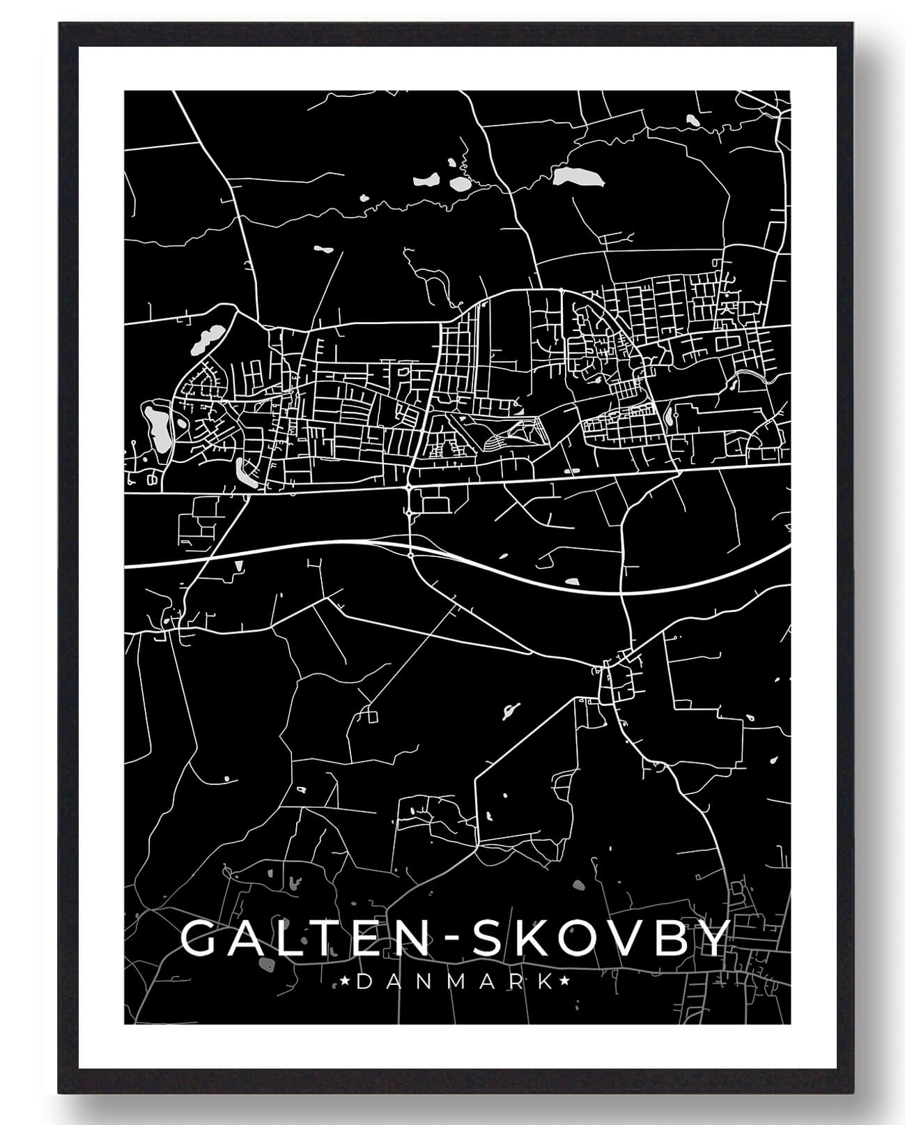 Sort Galten Skovby Plakat - Plakatdyr.dk Plakater