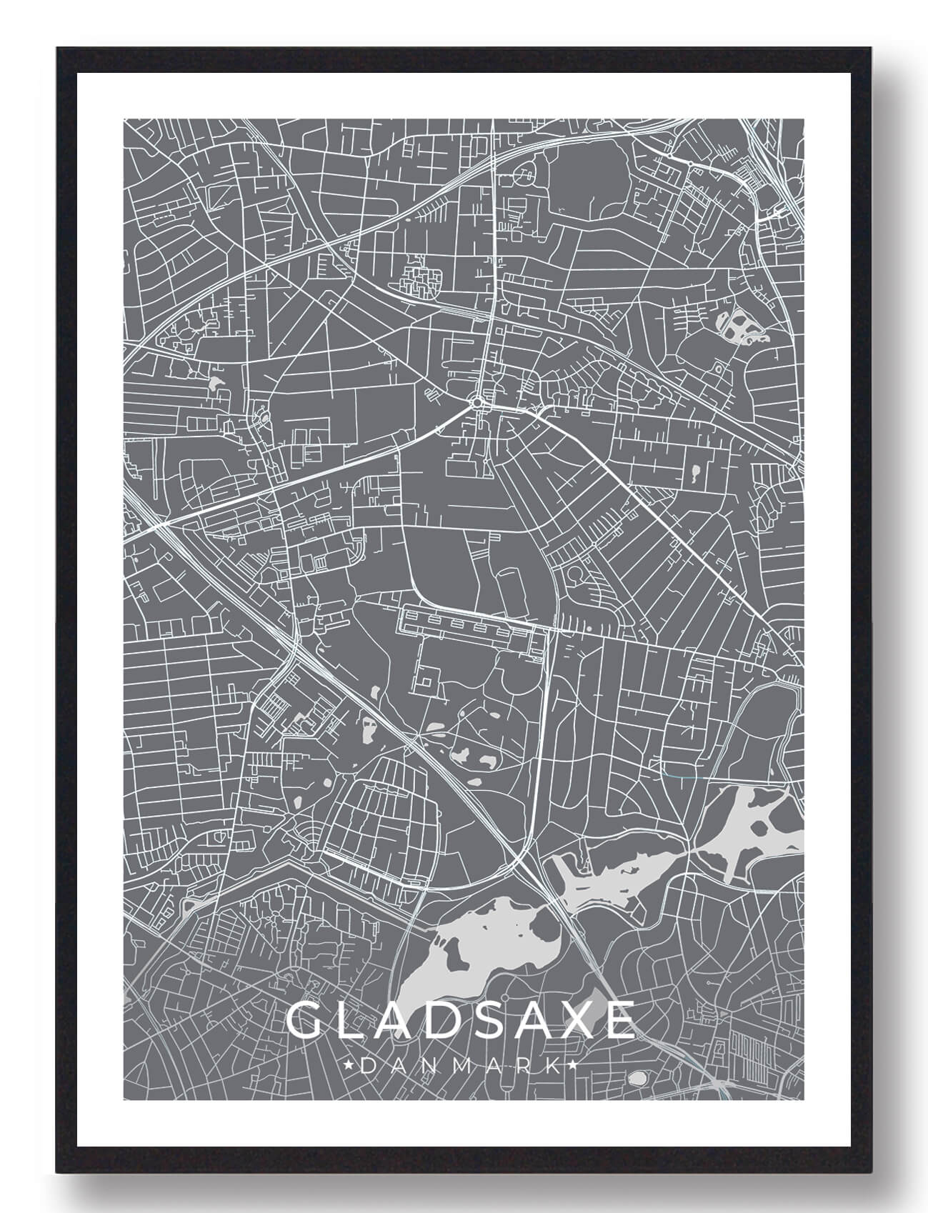 Gladsaxe Plakat Grå - Plakatdyr.dk Plakater