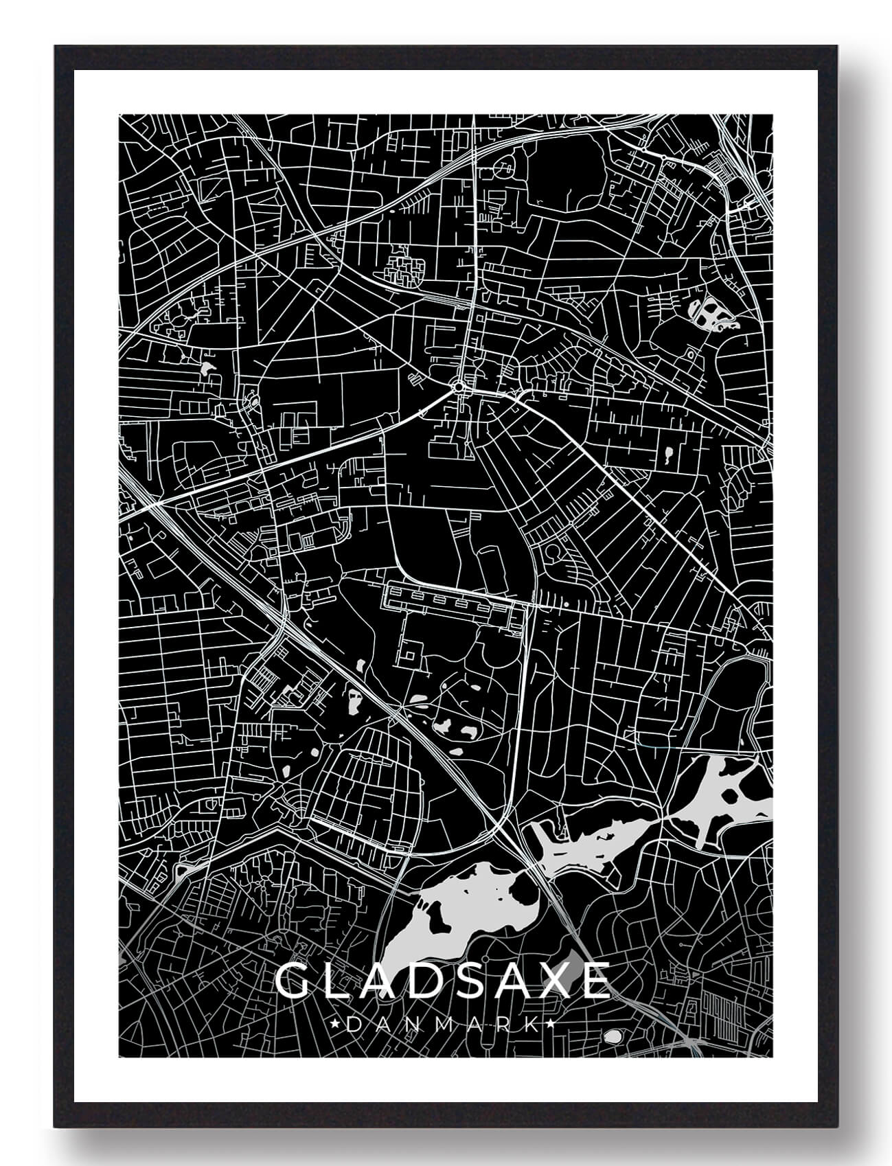 Sort Gladsaxe Plakat - Plakatdyr.dk Plakater