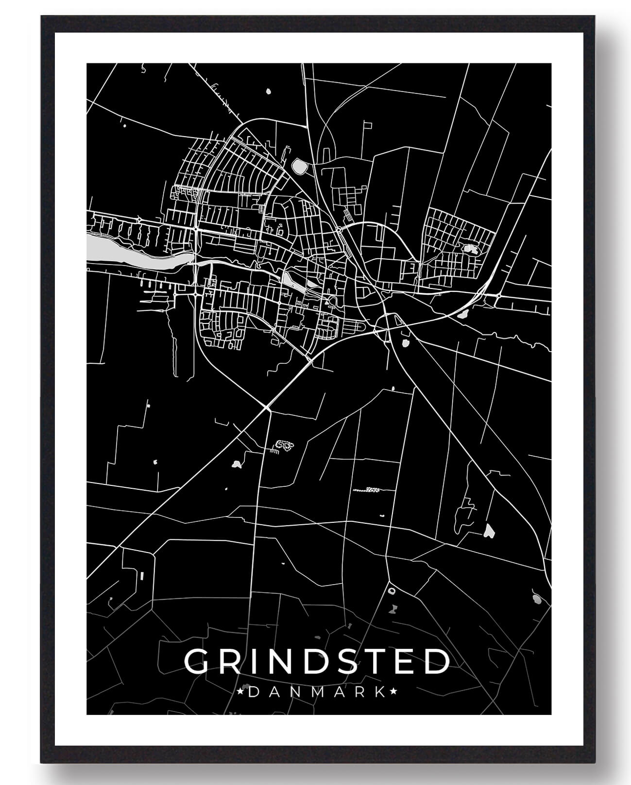 Sort Grindsted Plakat - Plakatdyr.dk Plakater