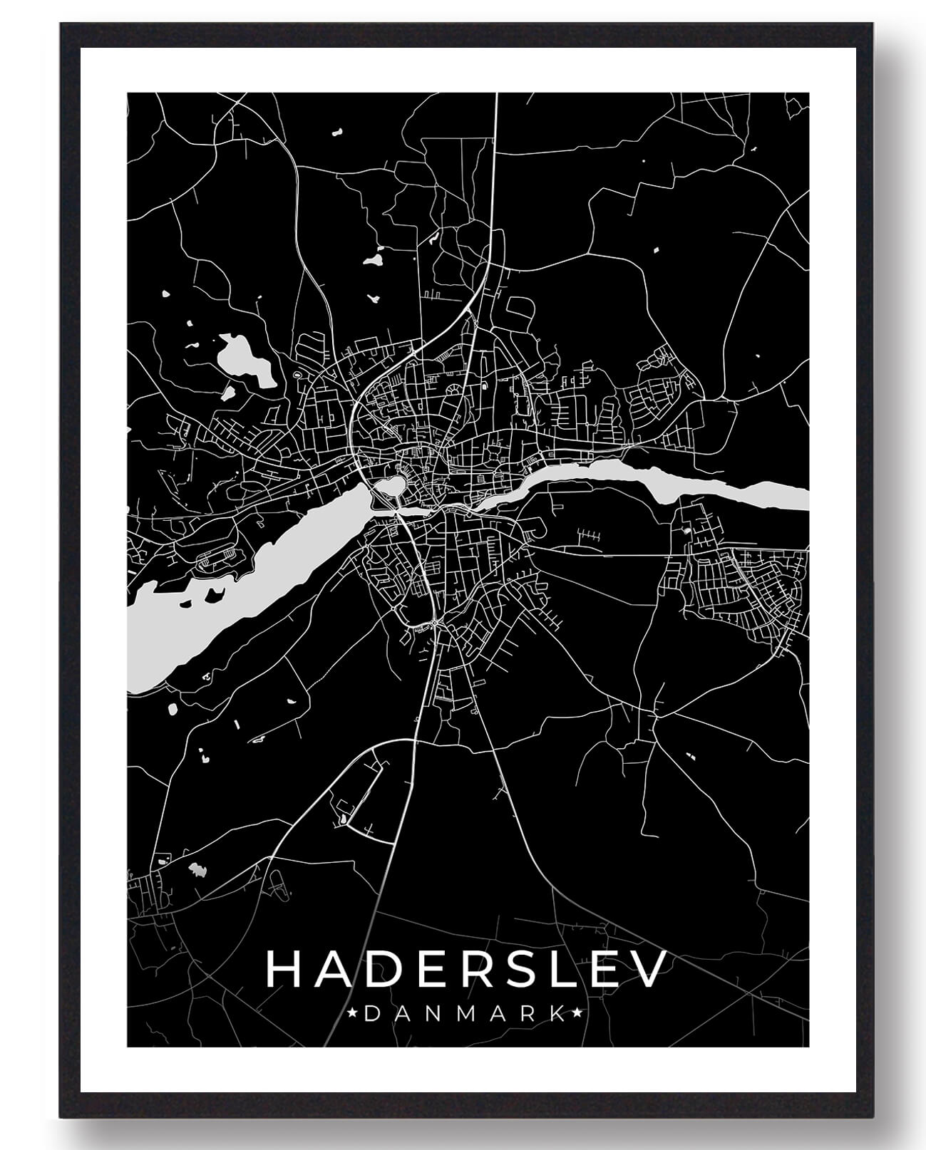 Sort Haderslev Plakat - Plakatdyr.dk Plakater