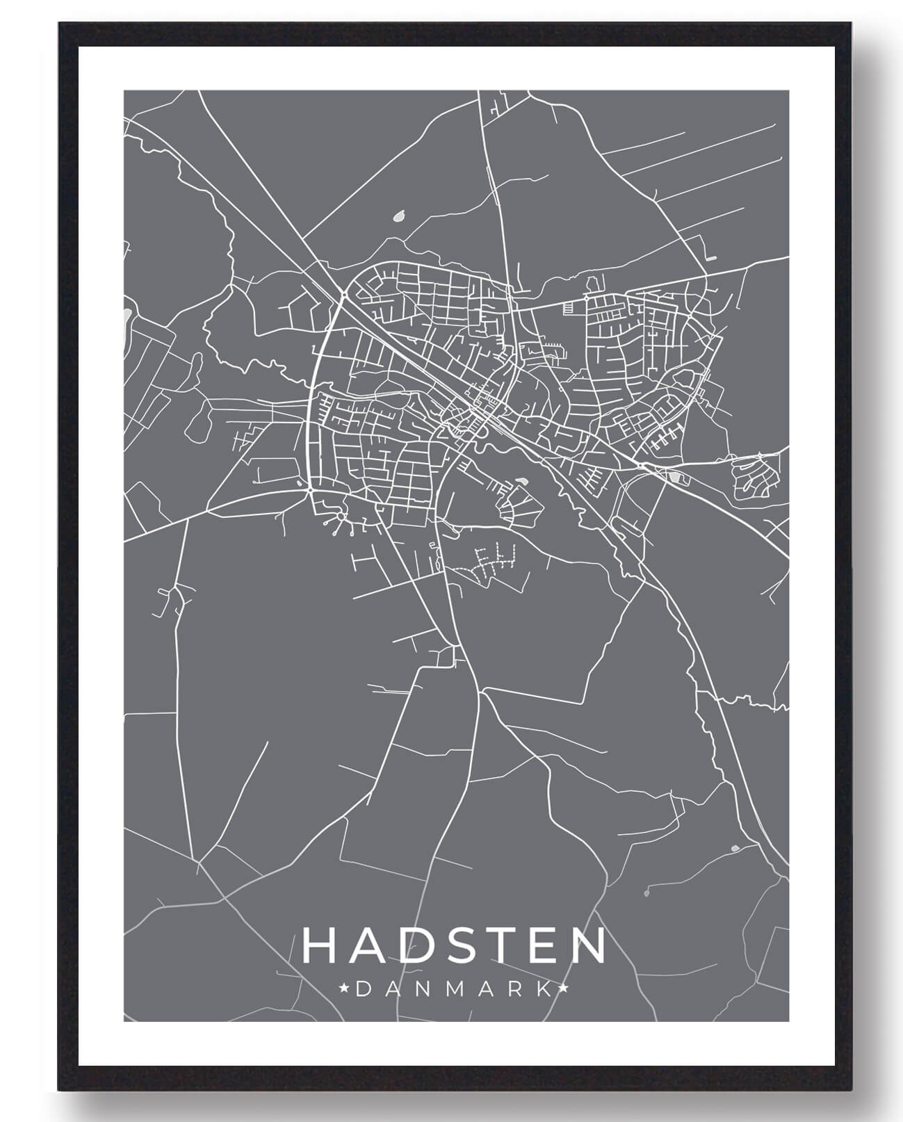 Hadsten Plakat Grå - Plakatdyr.dk Plakater