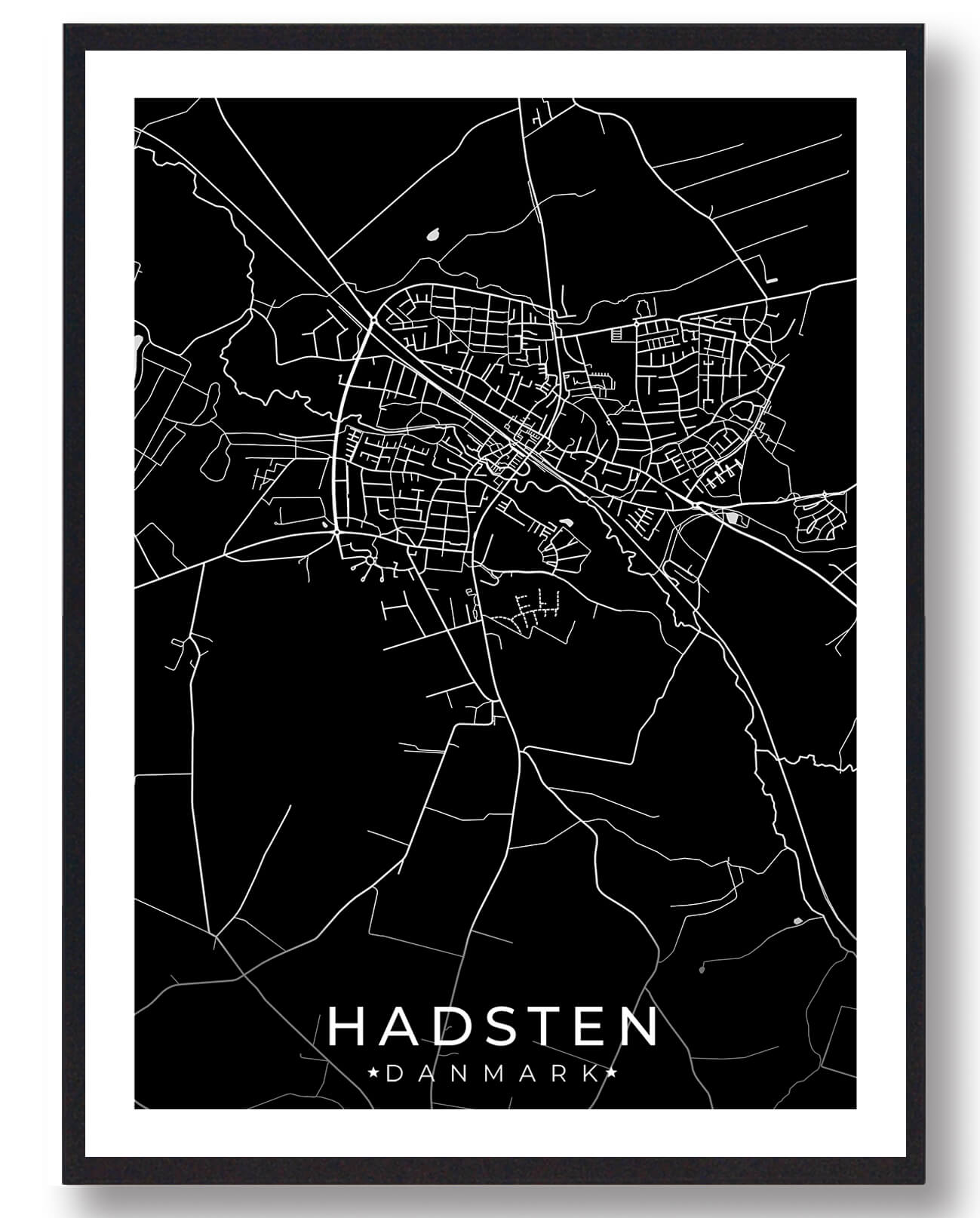 Sort Hadsten Plakat - Plakatdyr.dk Plakater