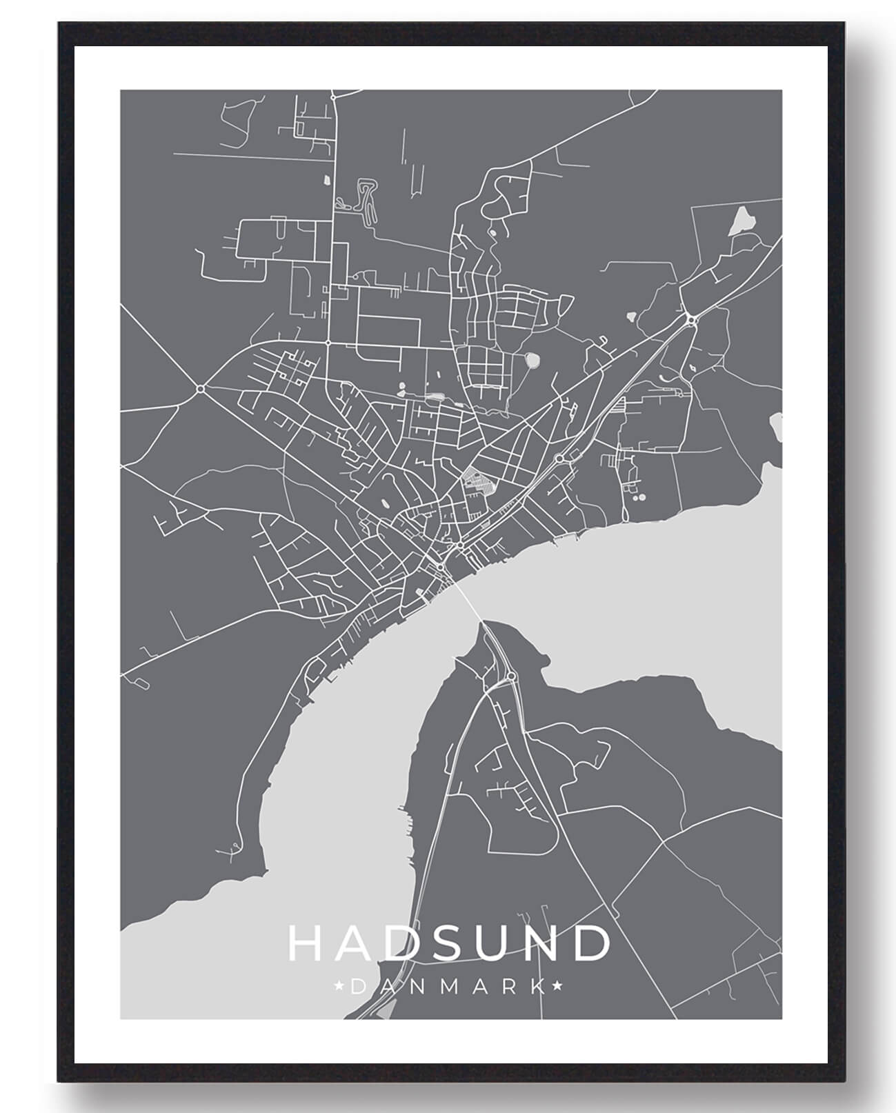 Hadsund Plakat Grå - Plakatdyr.dk Plakater