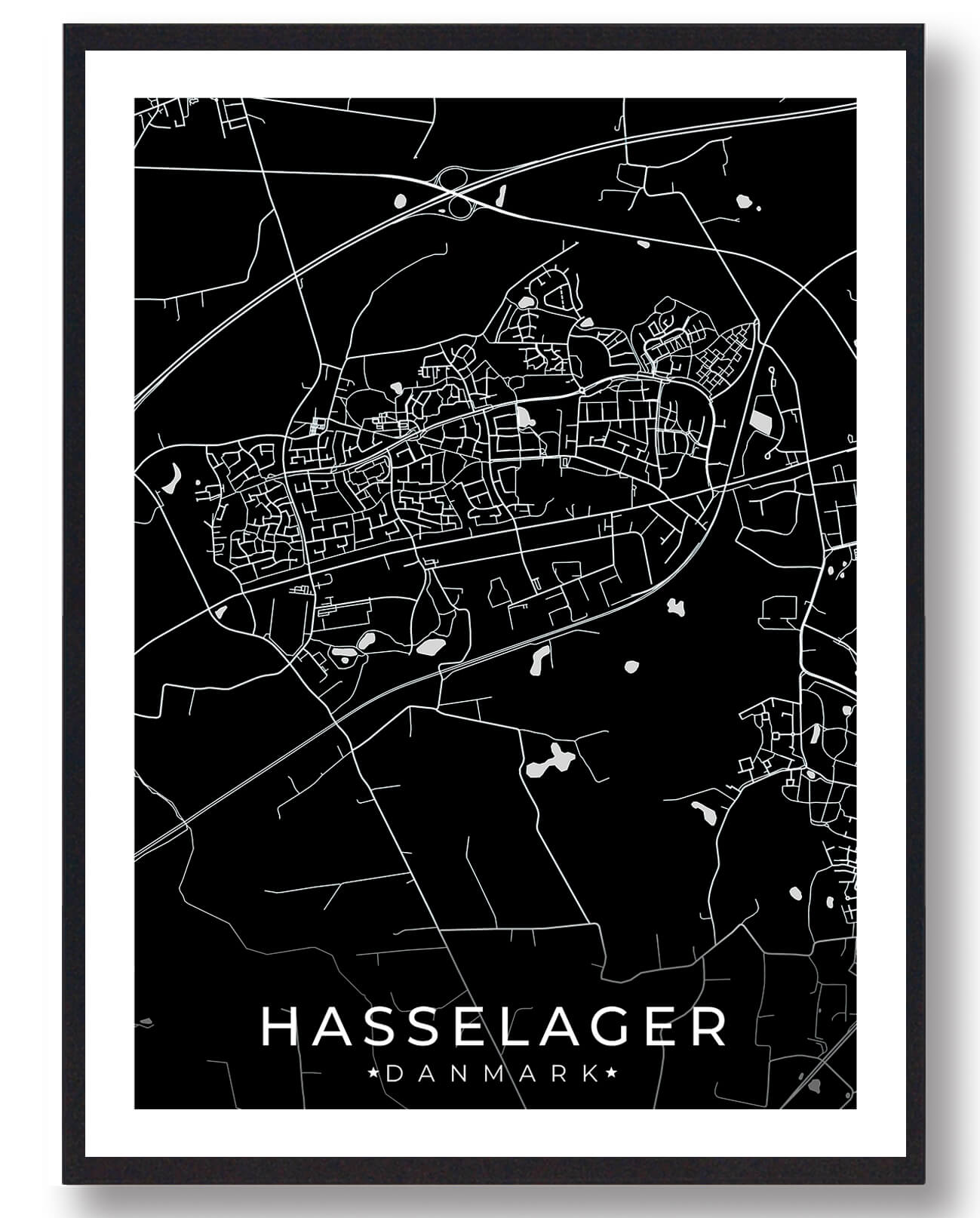 Sort Hasselager Plakat - Plakatdyr.dk Plakater