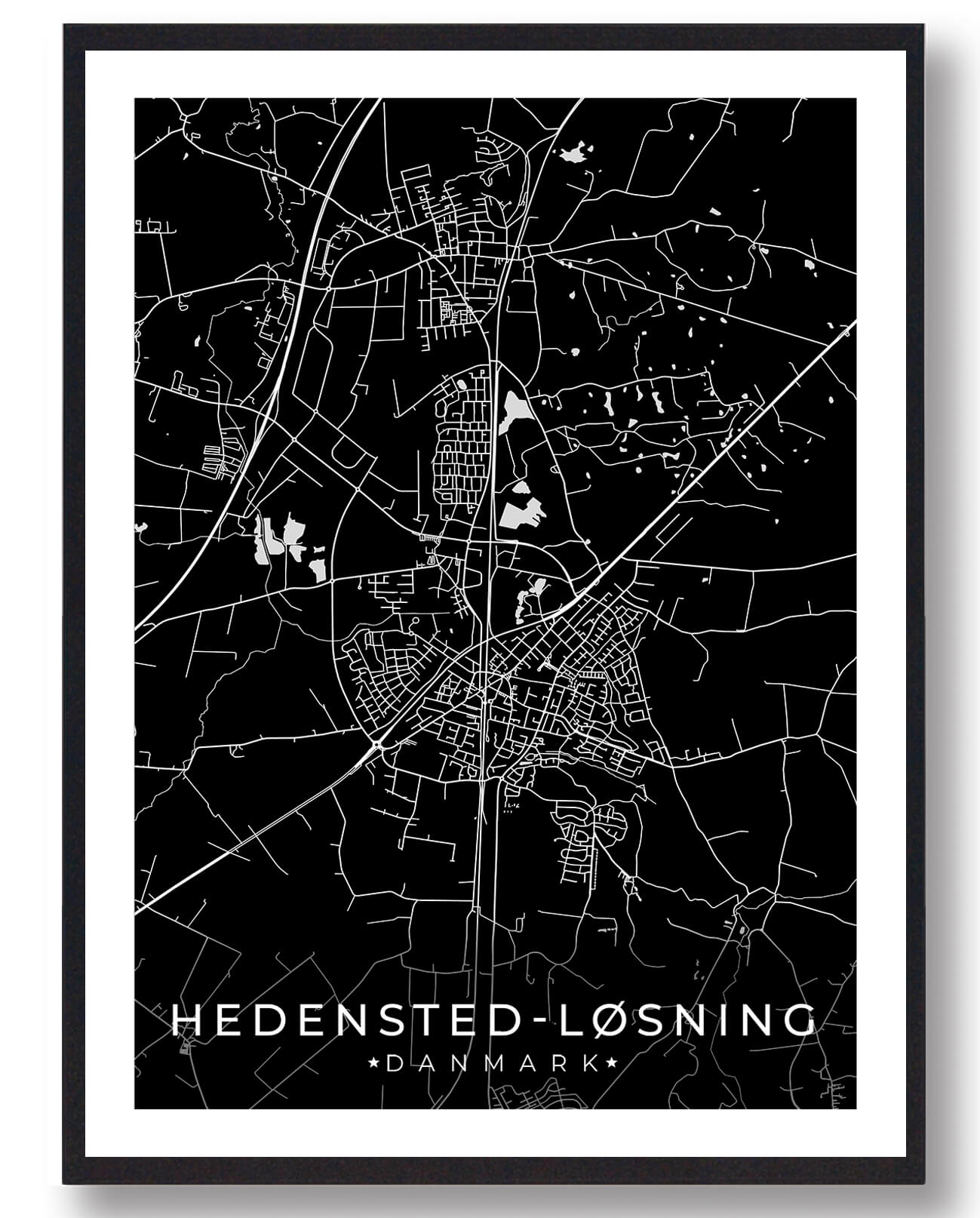 Sort Hedensted Løsning Plakat - Plakatdyr.dk Plakater