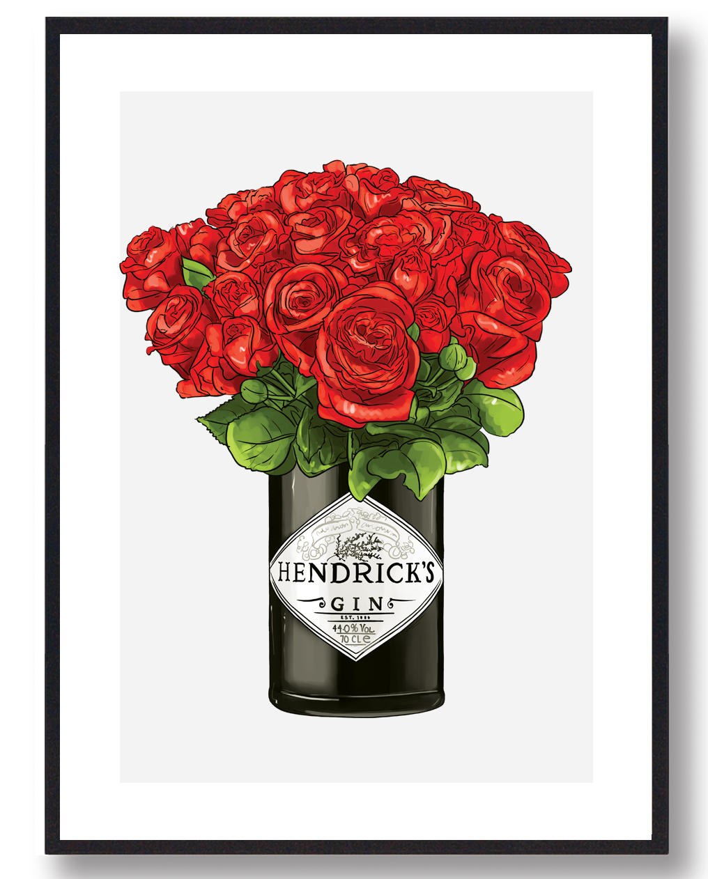 Hendricks Gin Plakat Grå - Plakatdyr.dk Plakater