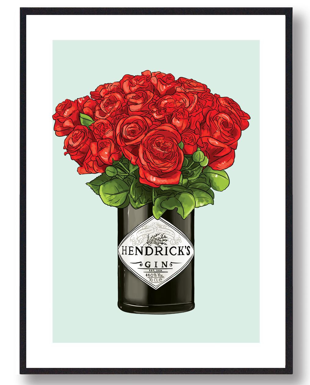 Grøn Hendricks Gin Plakat - Plakatdyr.dk Plakater