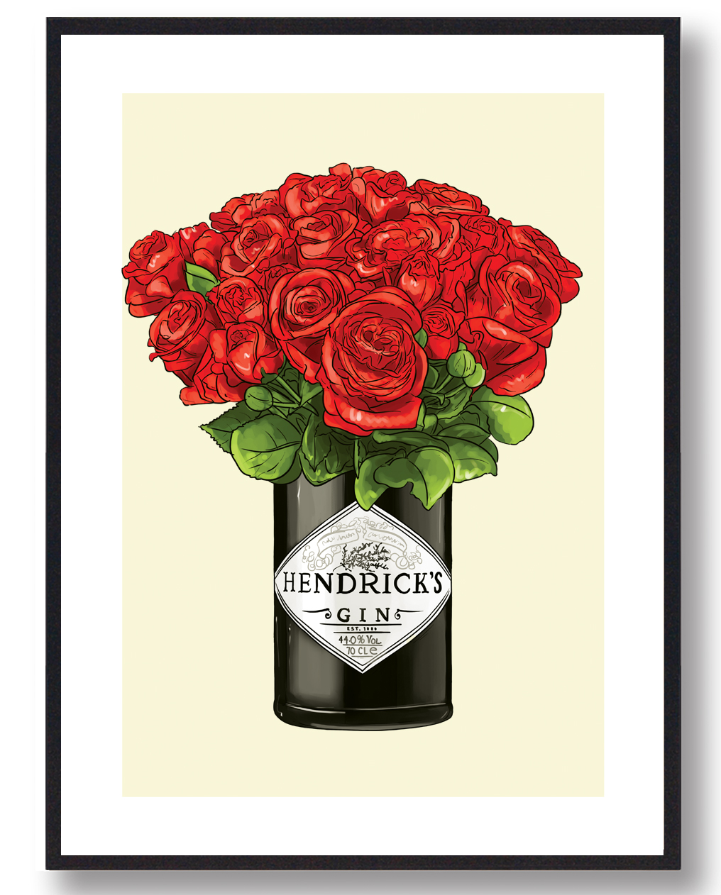 Hendricks Gin Plakat Gul - Plakatdyr.dk Plakater