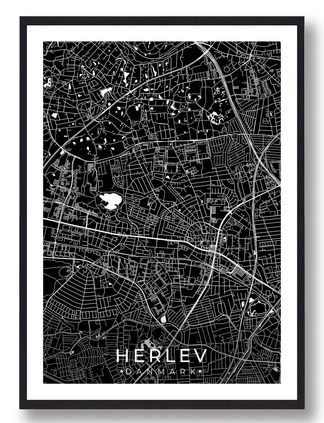 Sort Herlev Plakat - Plakatdyr.dk Plakater