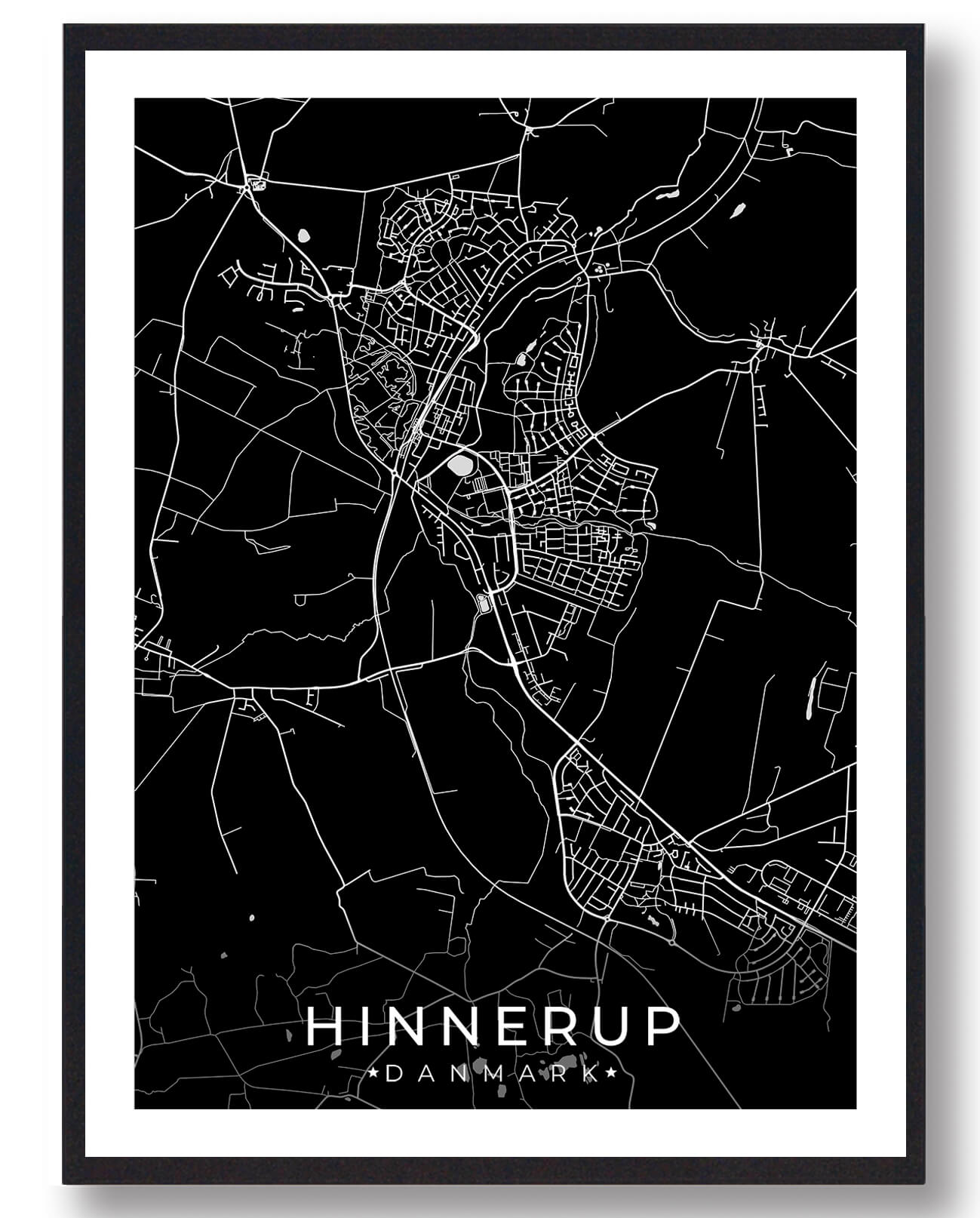 Sort Hinnerup Plakat - Plakatdyr.dk Plakater