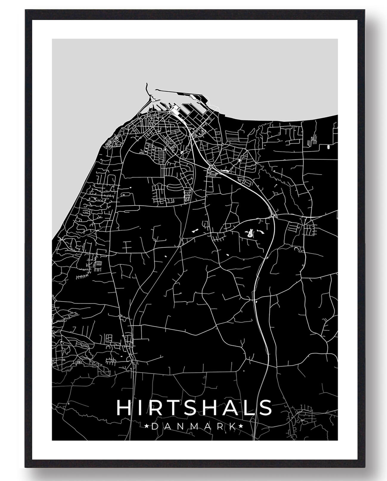 Sort Hirtshals Plakat - Plakatdyr.dk Plakater