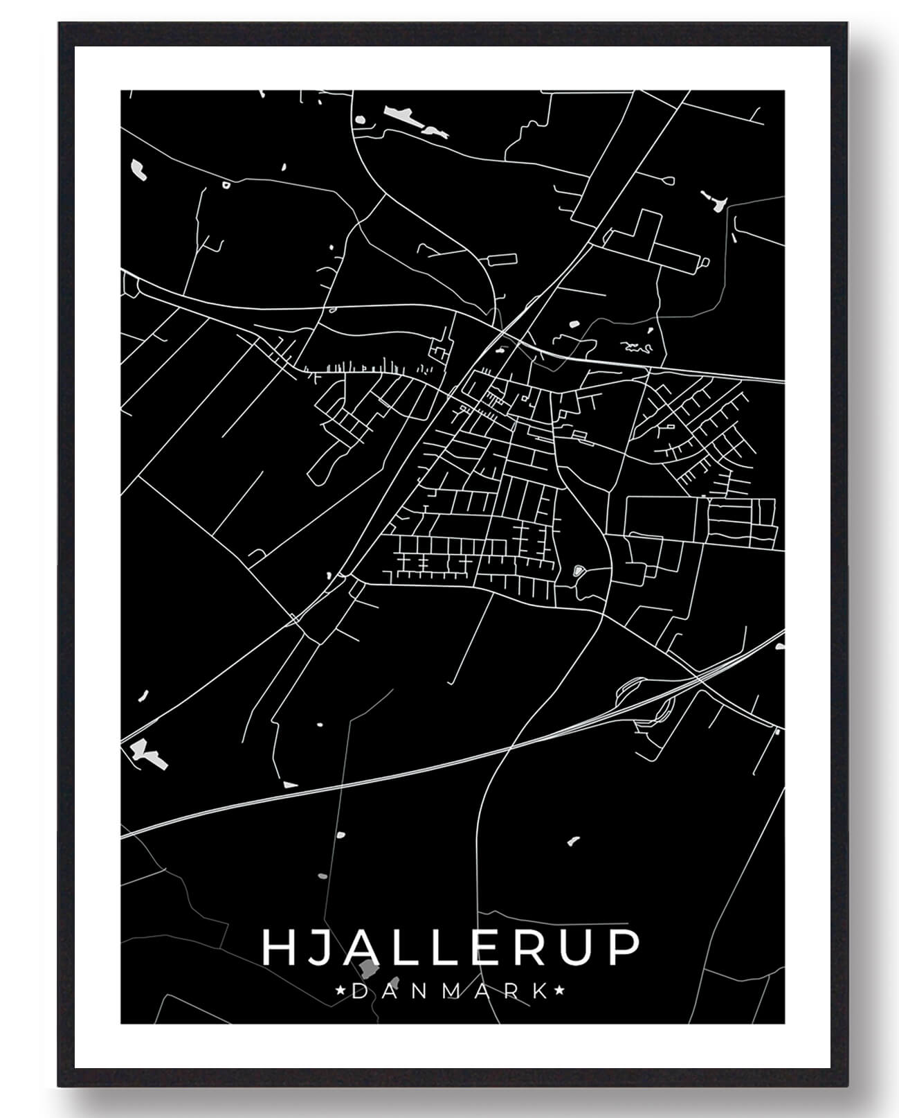 Sort Hjallerup Plakat - Plakatdyr.dk Plakater
