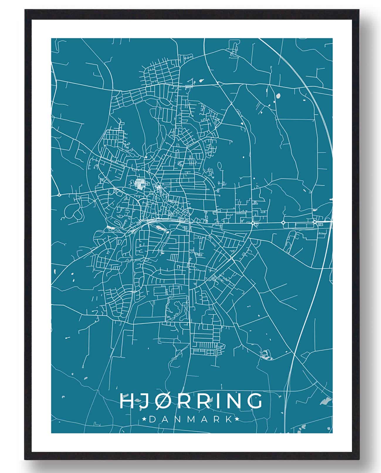 Blå Hjørring Plakat - Plakatdyr.dk Plakater