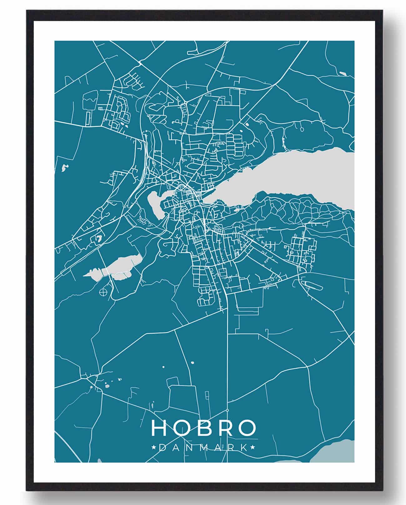 Blå Hobro Plakat - Plakatdyr.dk Plakater