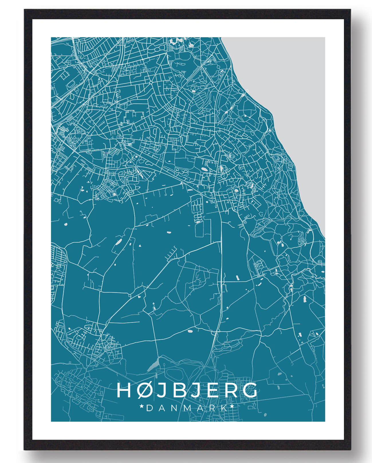 Blå Højbjerg Plakat - Plakatdyr.dk Plakater
