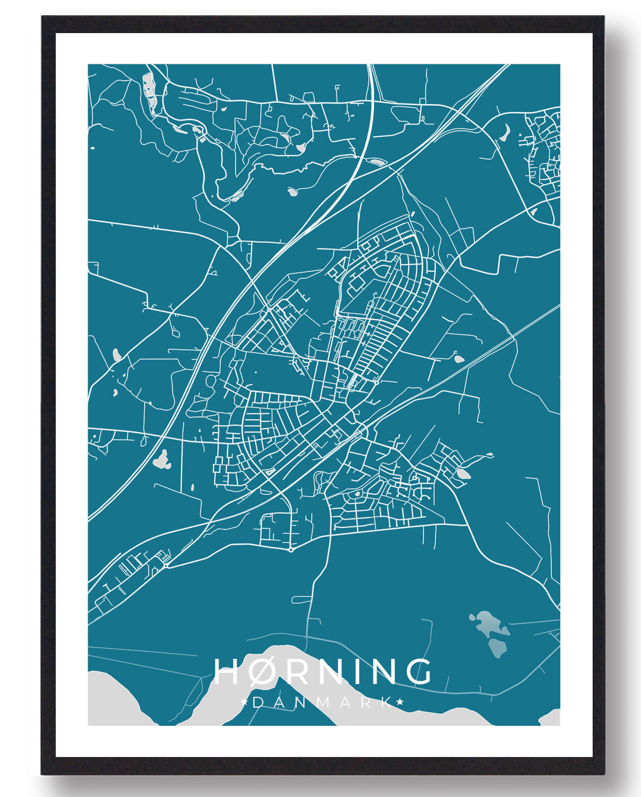 Blå Hørning Plakat - Plakatdyr.dk Plakater
