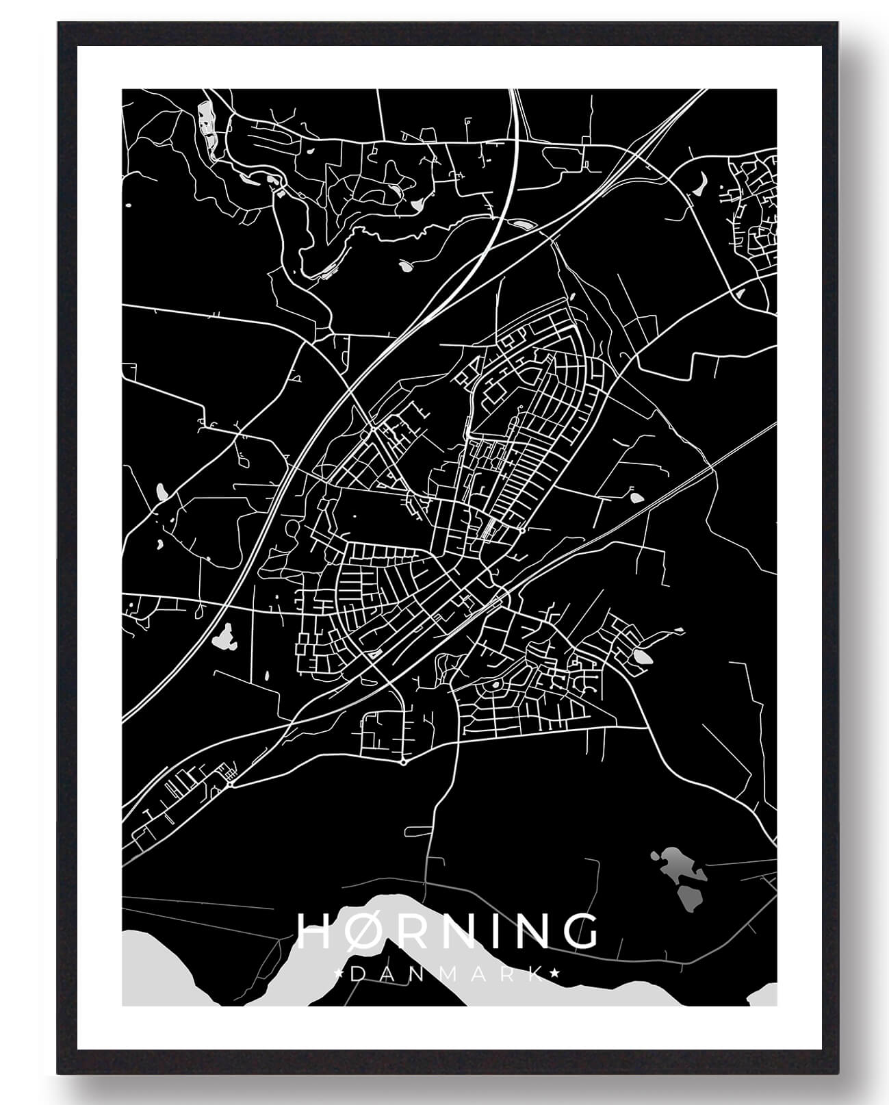 Sort Hørning Plakat - Plakatdyr.dk Plakater