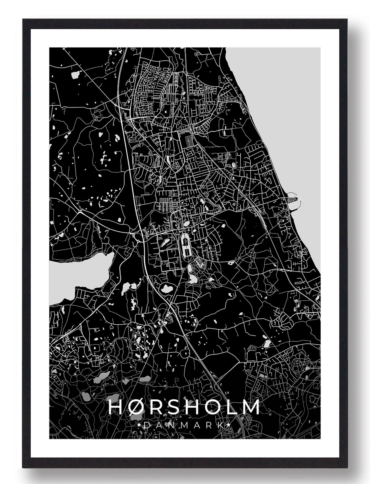 Sort Hørsholm Plakat - Plakatdyr.dk Plakater