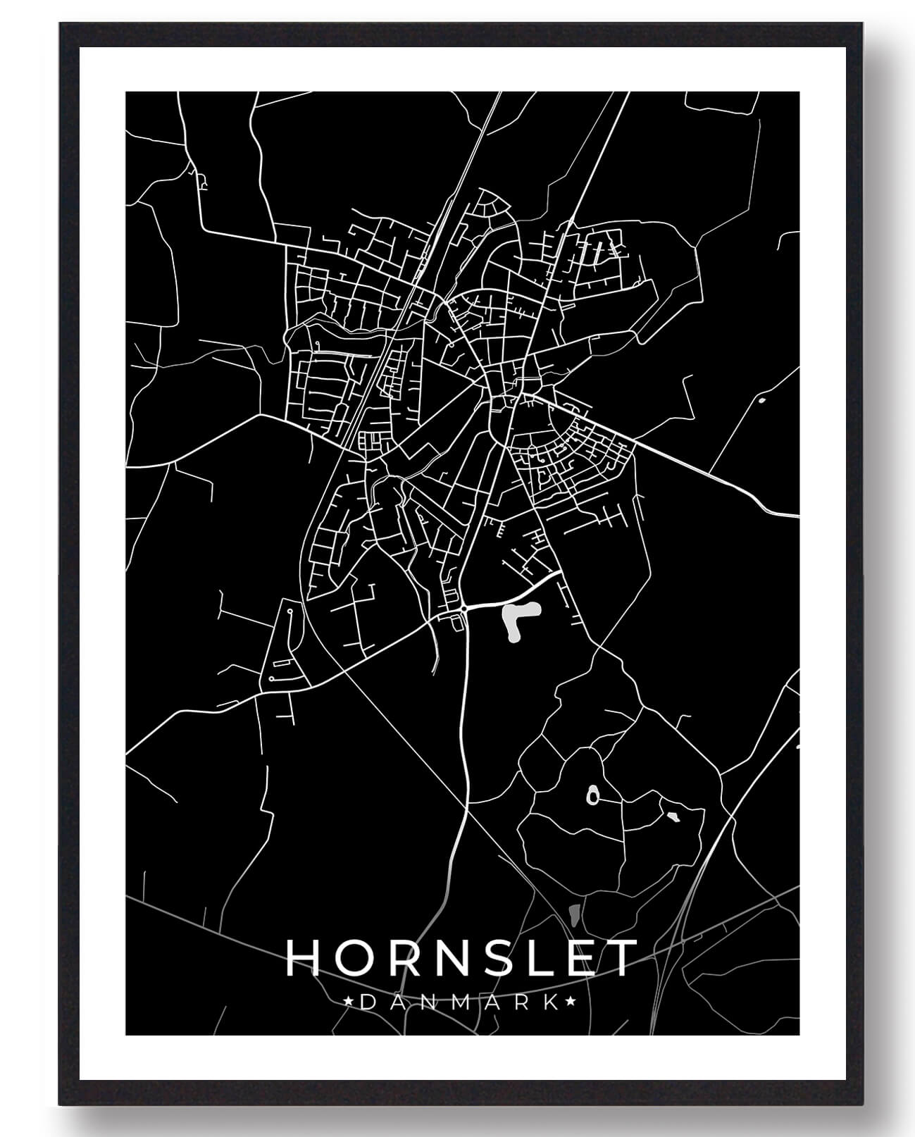 Sort Hornslet Plakat - Plakatdyr.dk Plakater