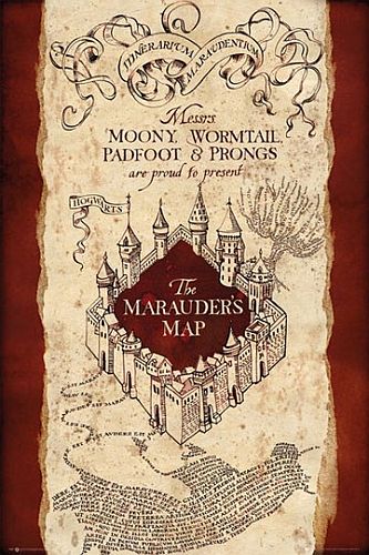 Harry Potter Marauders Map Map Poster Kortplakat 61x91cm - !andet Plakater  - 5028486340903