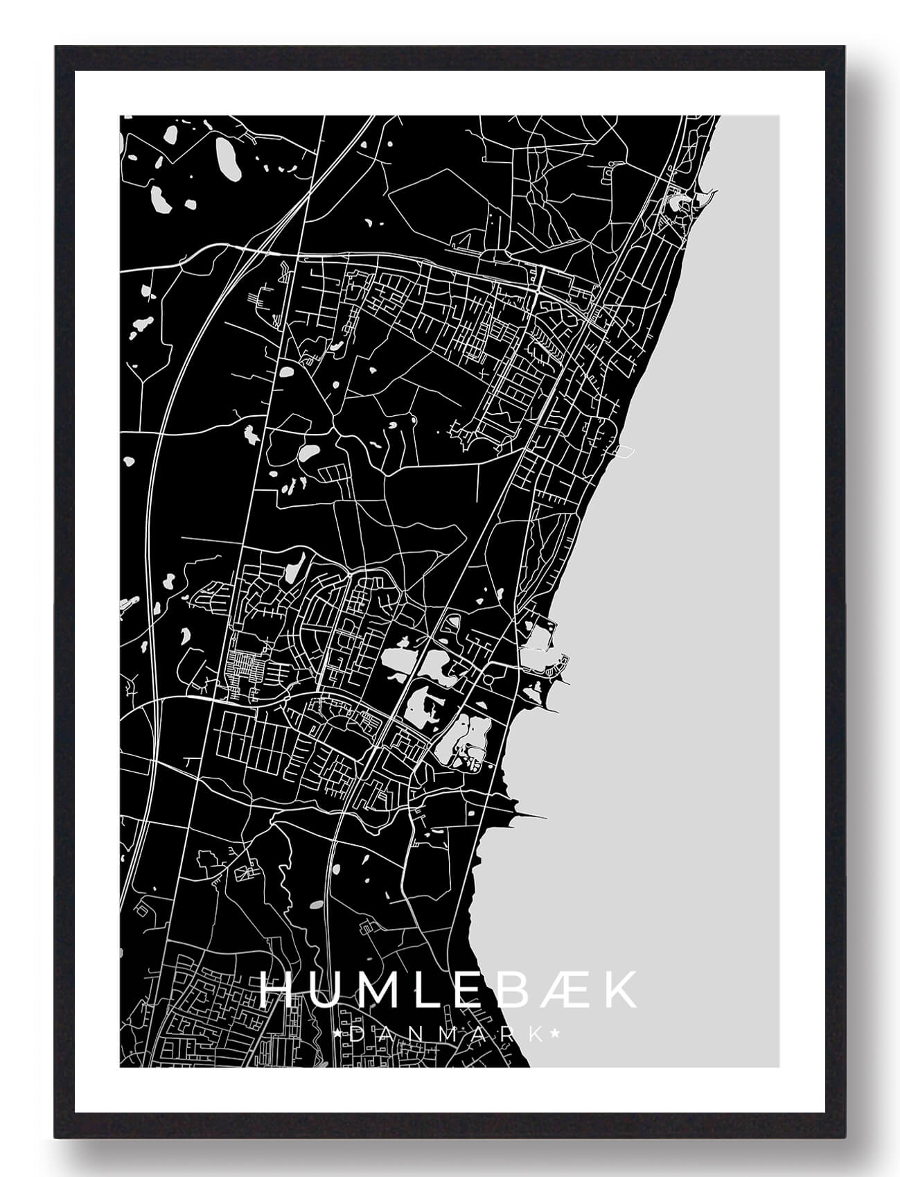 Sort Humlebæk Plakat - Plakatdyr.dk Plakater