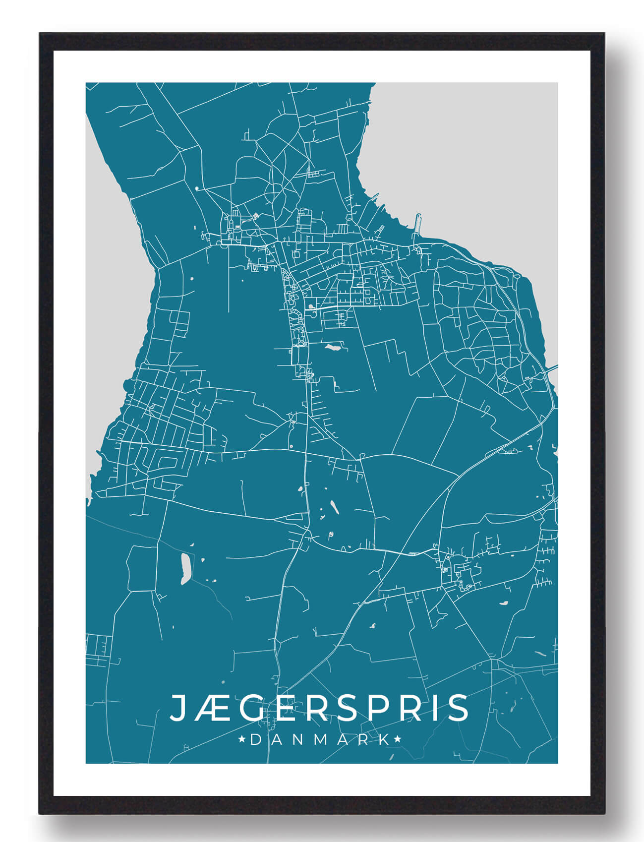 Blå Jægerspris Plakat - Plakatdyr.dk Plakater