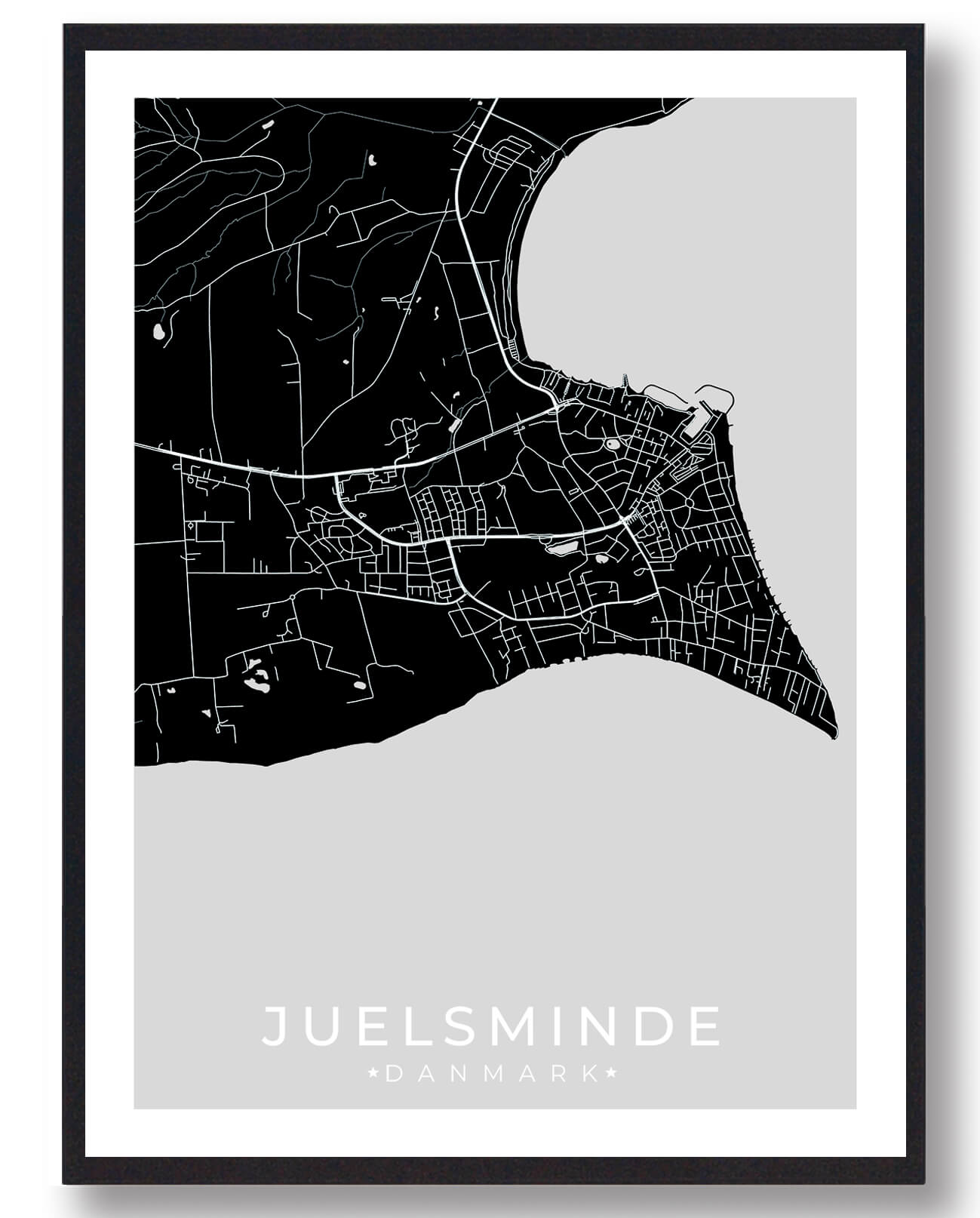 Sort Juelsminde Plakat - Plakatdyr.dk Plakater