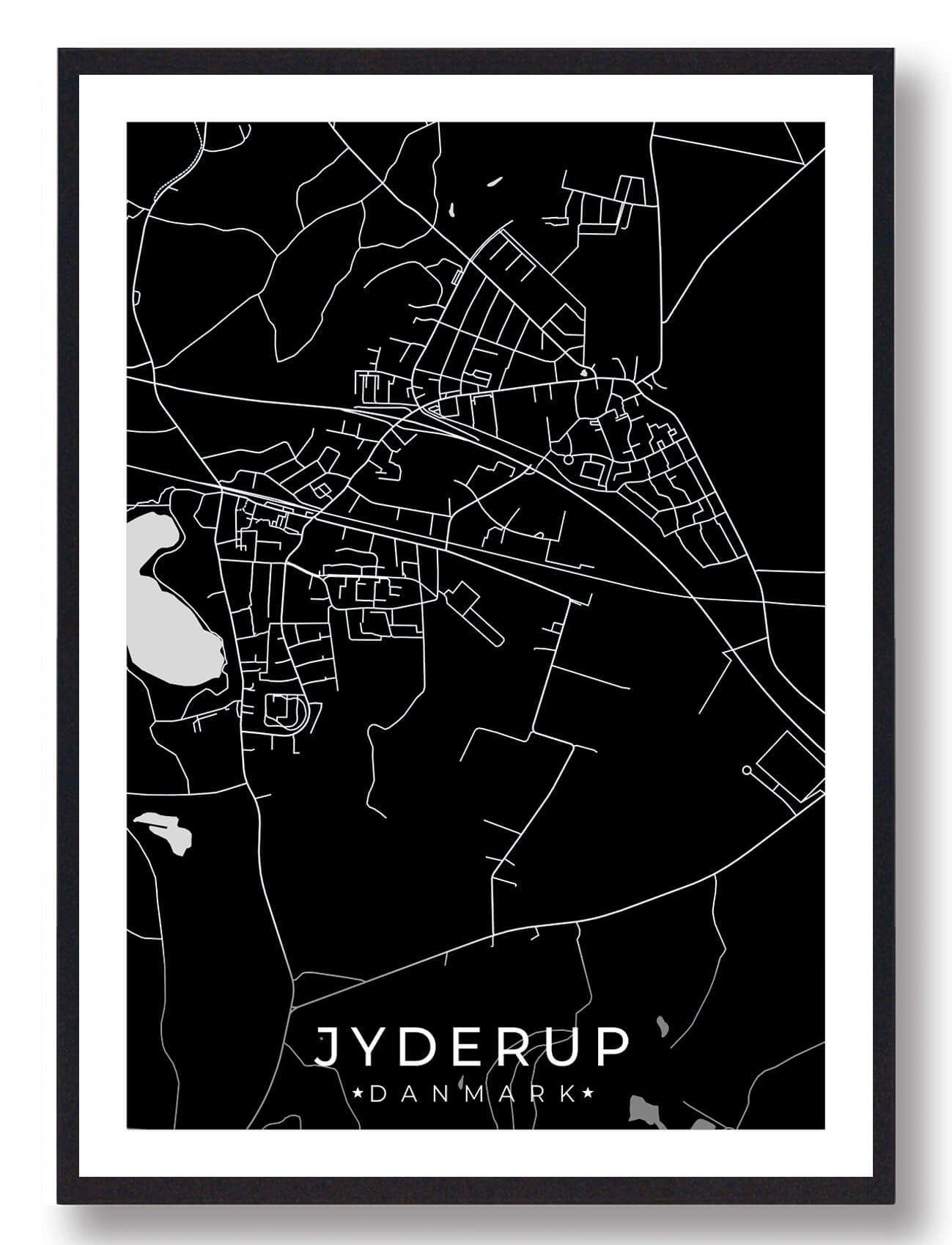 Sort Jyderup Plakat - Plakatdyr.dk Plakater
