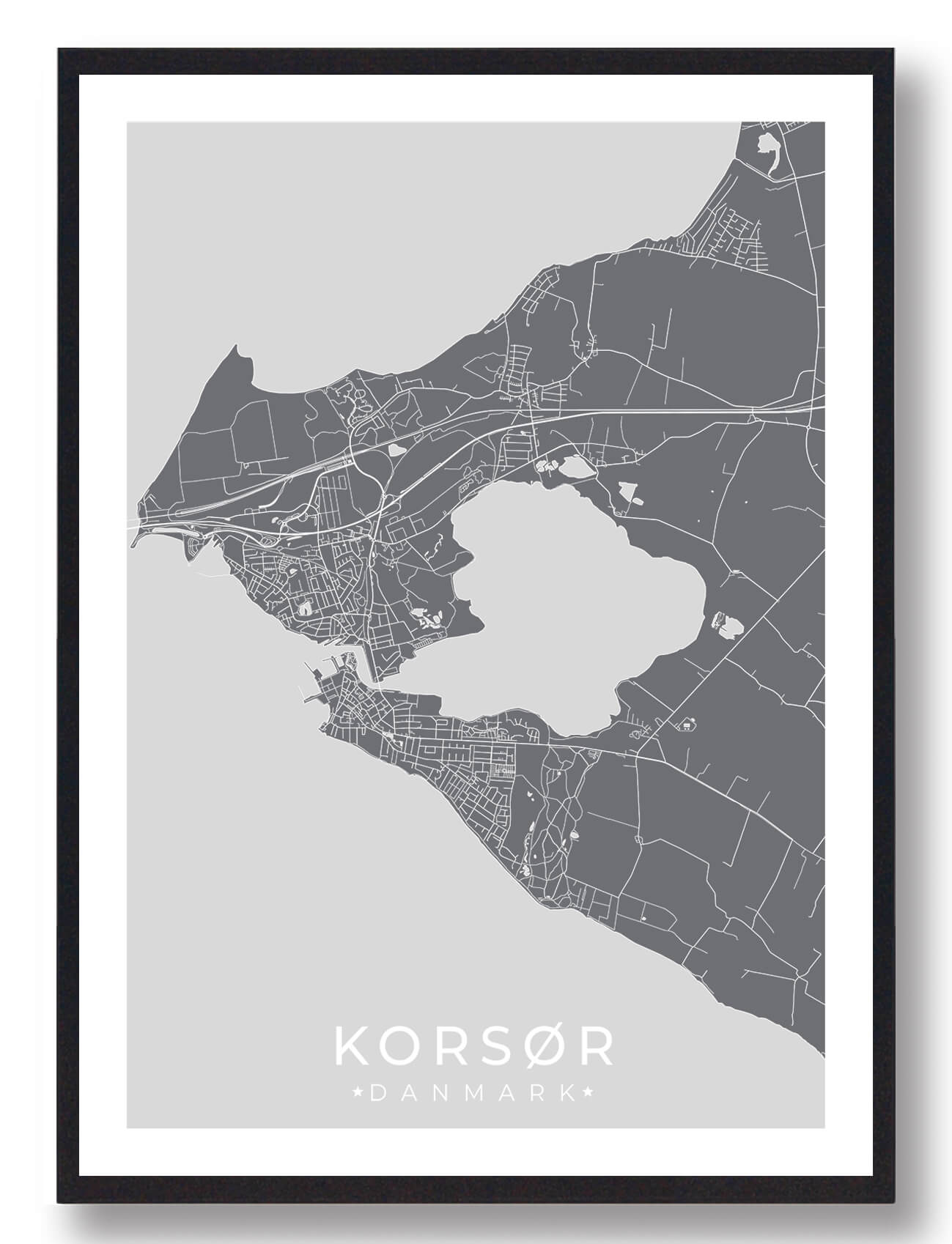Korsør Plakat Grå - Plakatdyr.dk Plakater