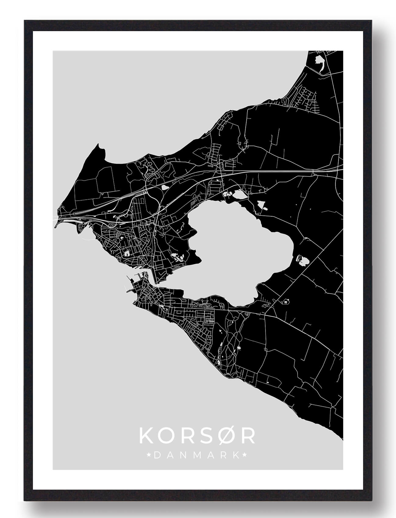Sort Korsør Plakat - Plakatdyr.dk Plakater