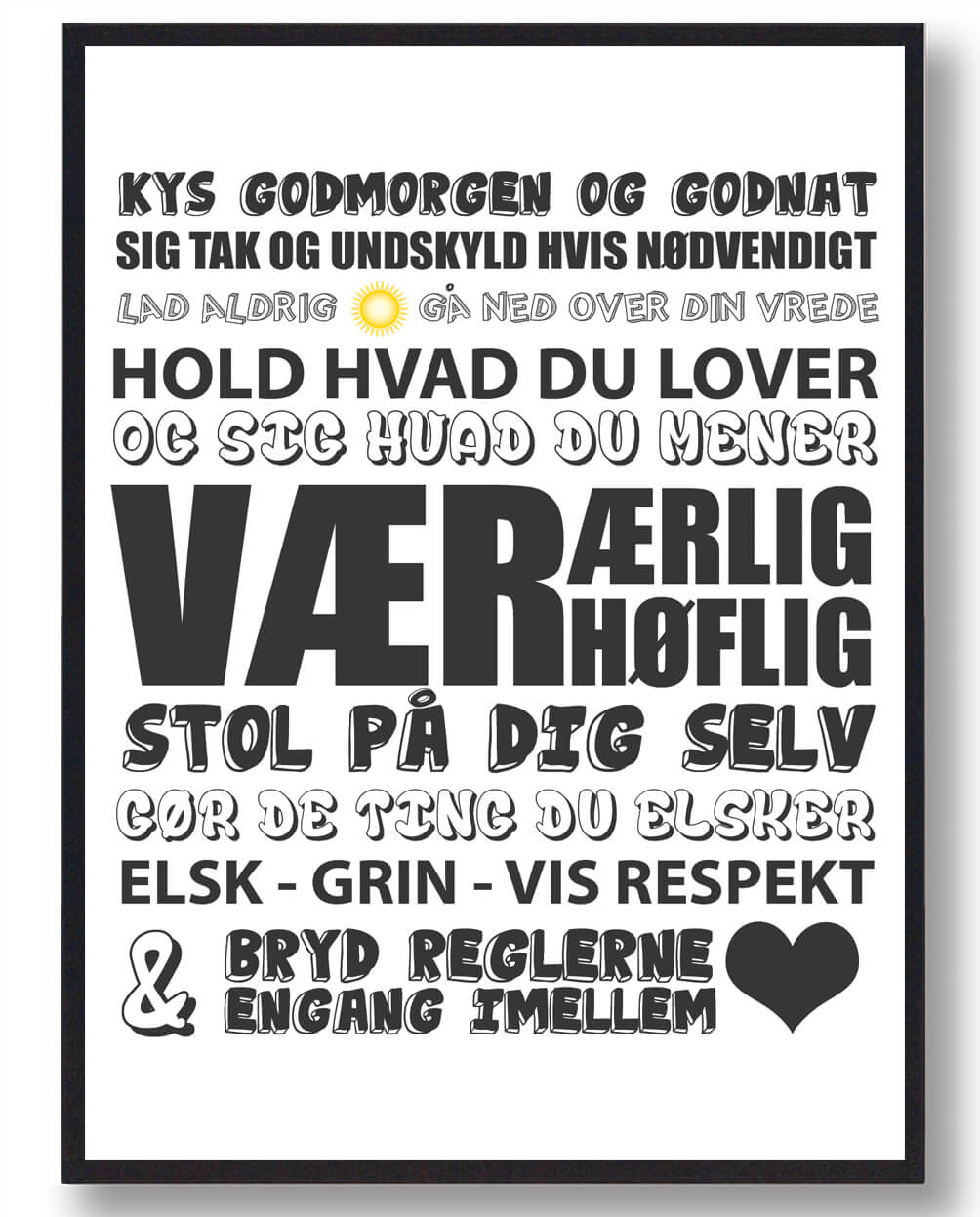 Hvid Kys Hinanden Godmorgen Plakat - Plakatdyr.dk Plakater