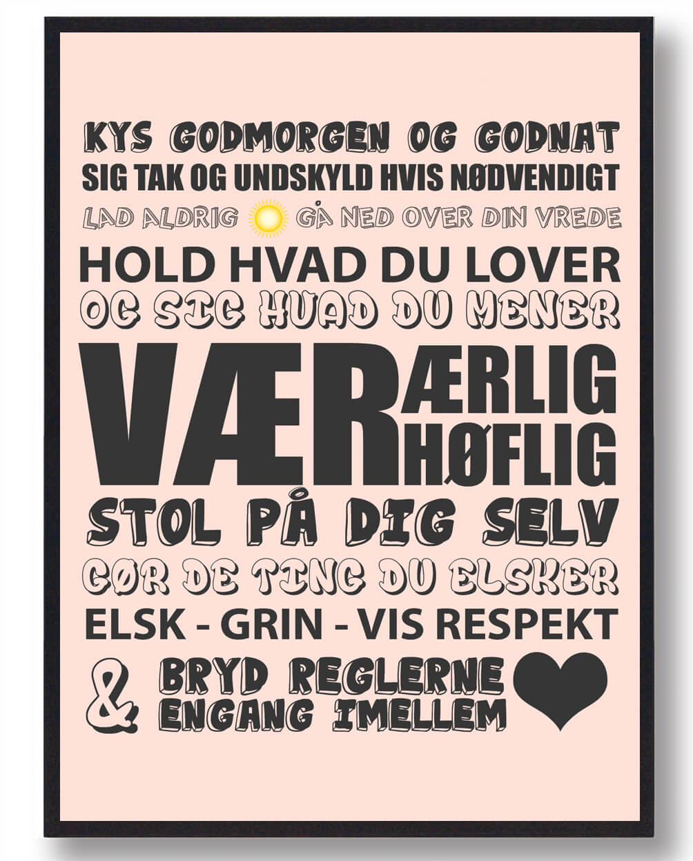 Rosa Kys Hinanden Godmorgen Plakat - Plakatdyr.dk Plakater