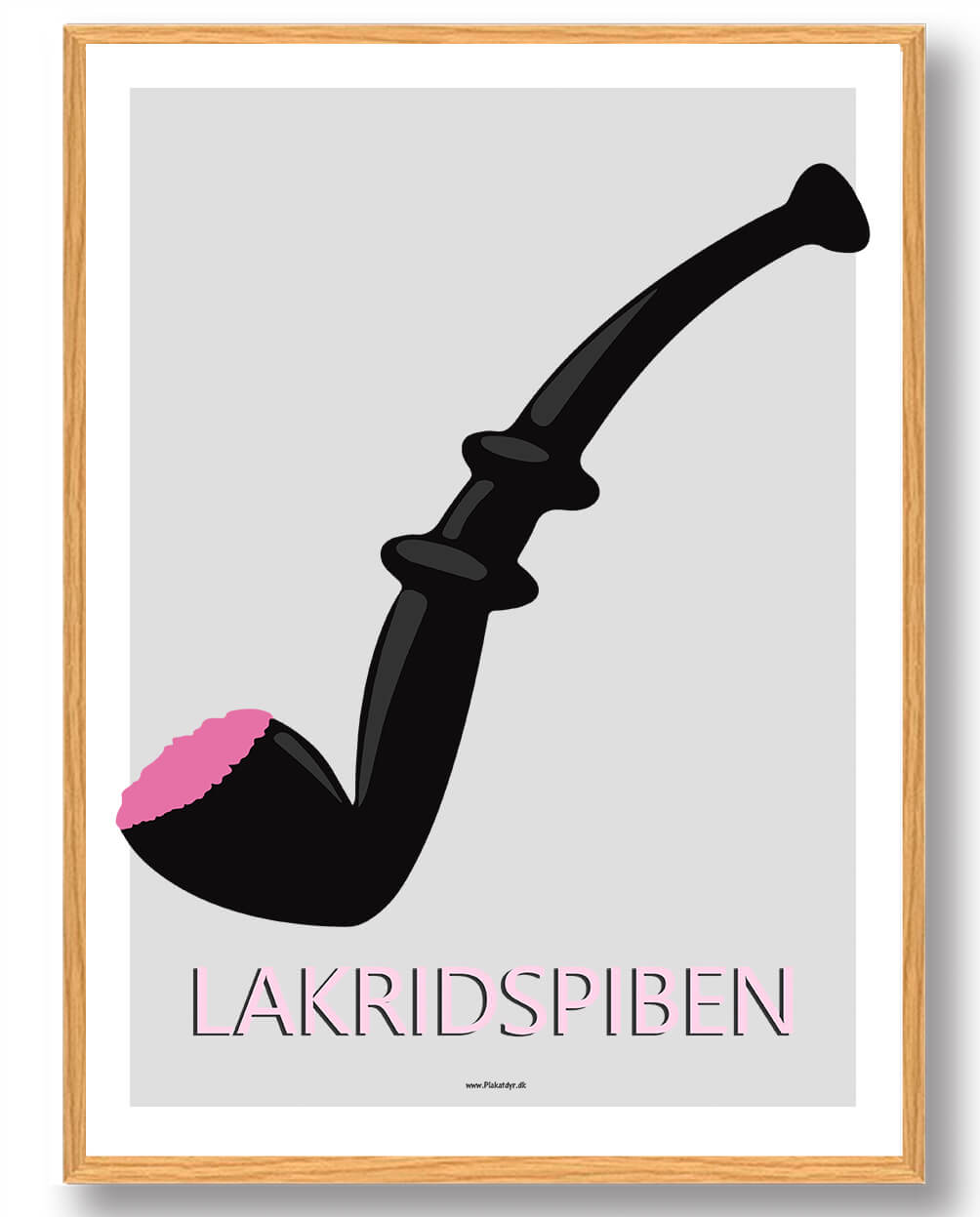 Stor Lakridspibeplakat Grå - Plakatdyr.dk Plakater