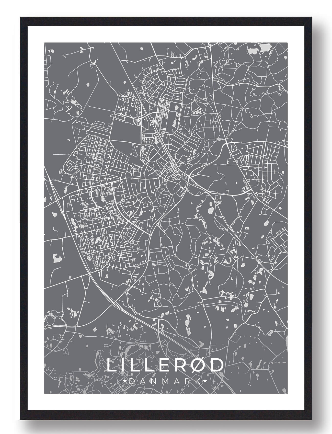 Rød Lille Plakat Grå - Plakatdyr.dk Plakater