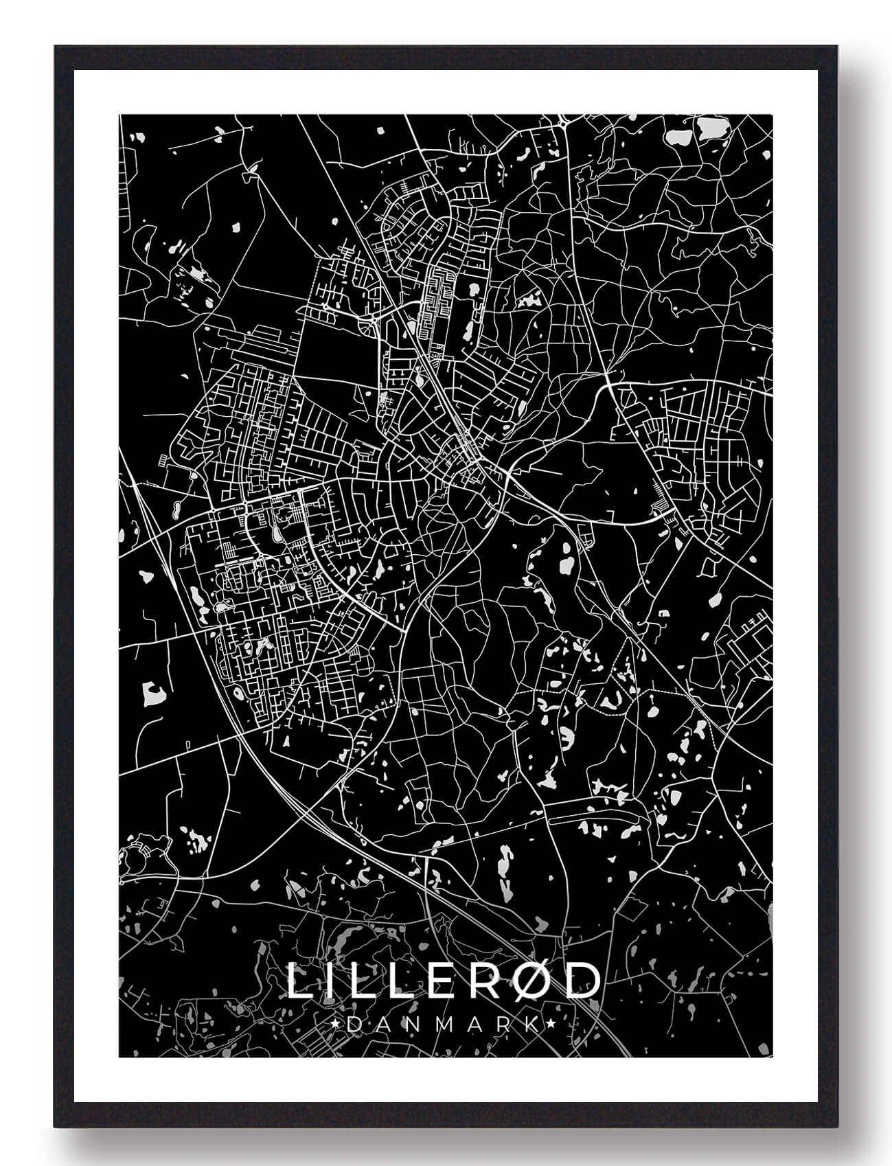 Sort Lillerød Plakat - Plakatdyr.dk Plakater