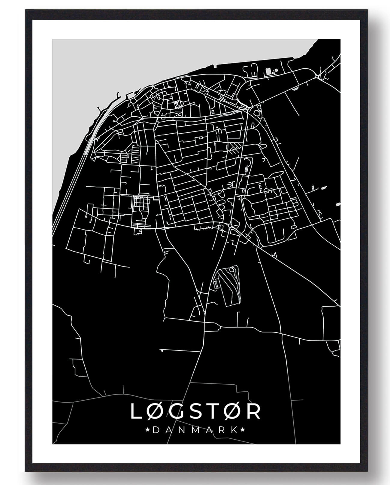Sort Løgstør Plakat - Plakatdyr.dk Plakater