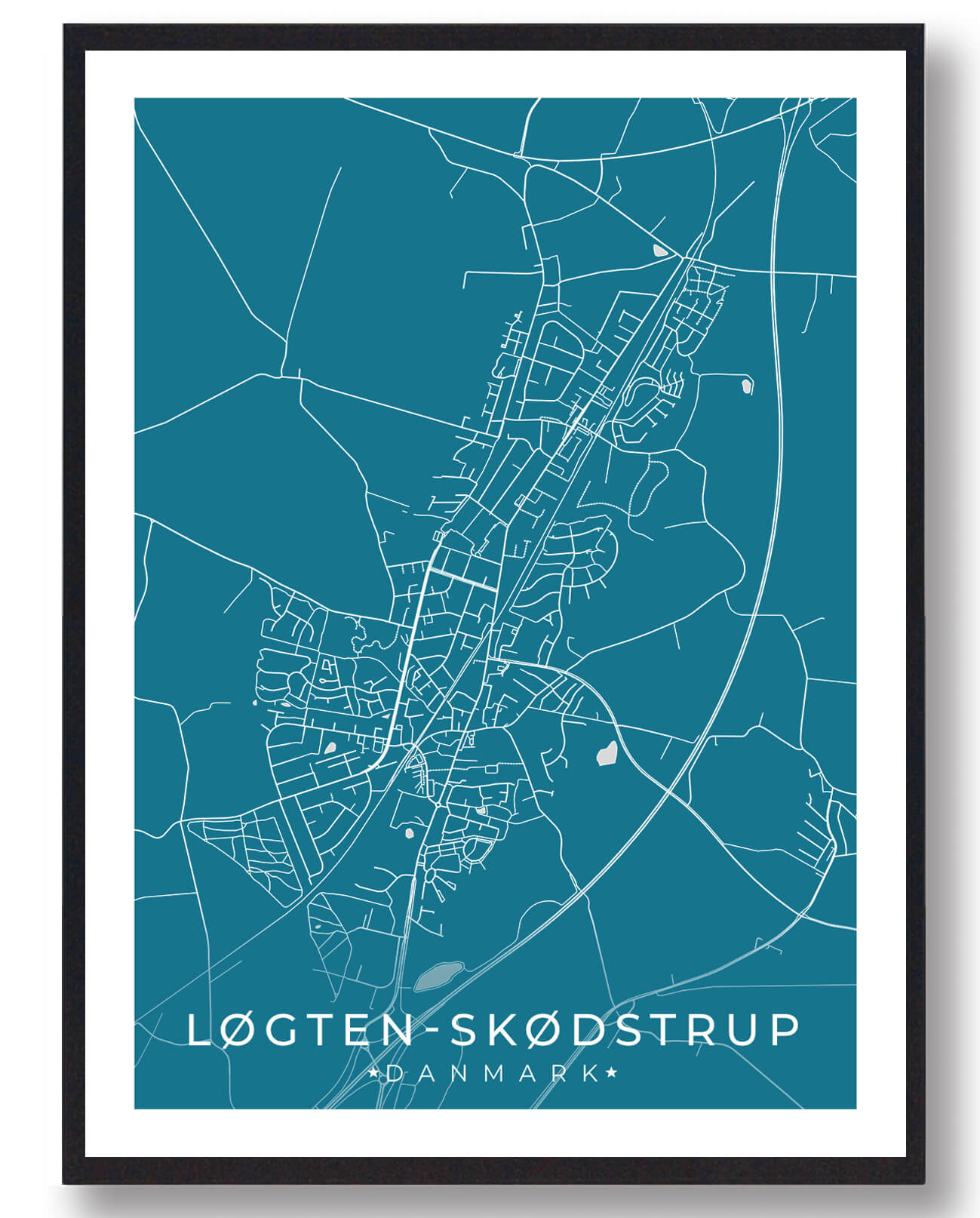 Blå Løgten Skødstrup Plakat - Plakatdyr.dk Plakater