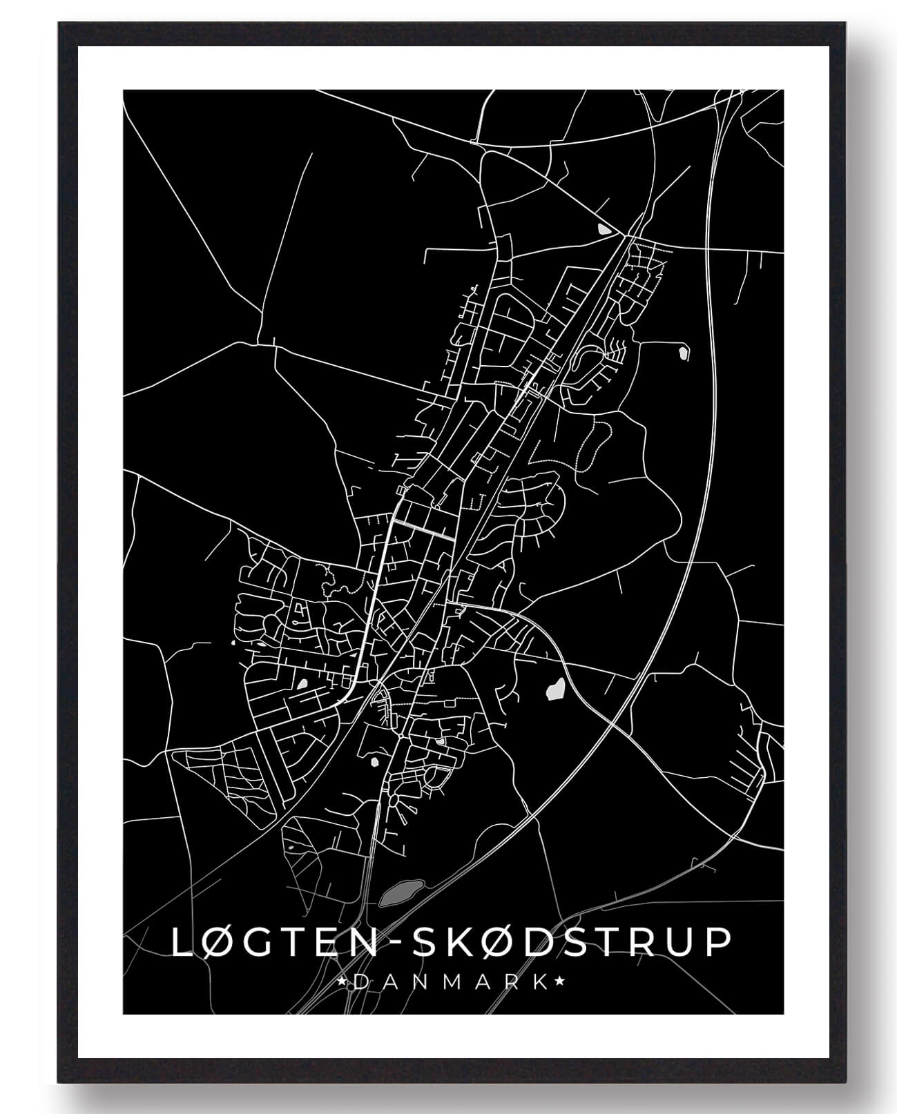 Sort Løgten Skødstrup Plakat - Plakatdyr.dk Plakater