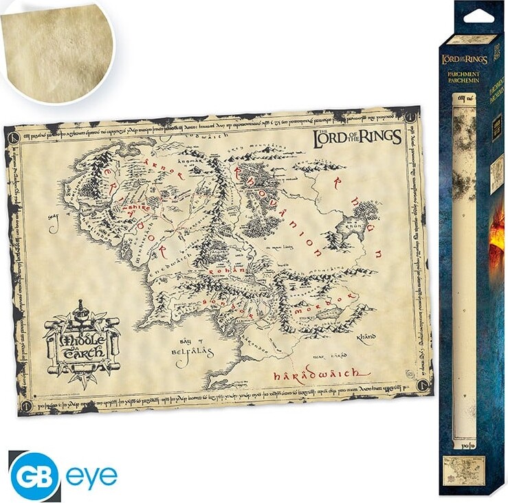 Lord The Rings Parchment Poster Middle Earth - Abystyle Studio Plakater  - 3665361144182