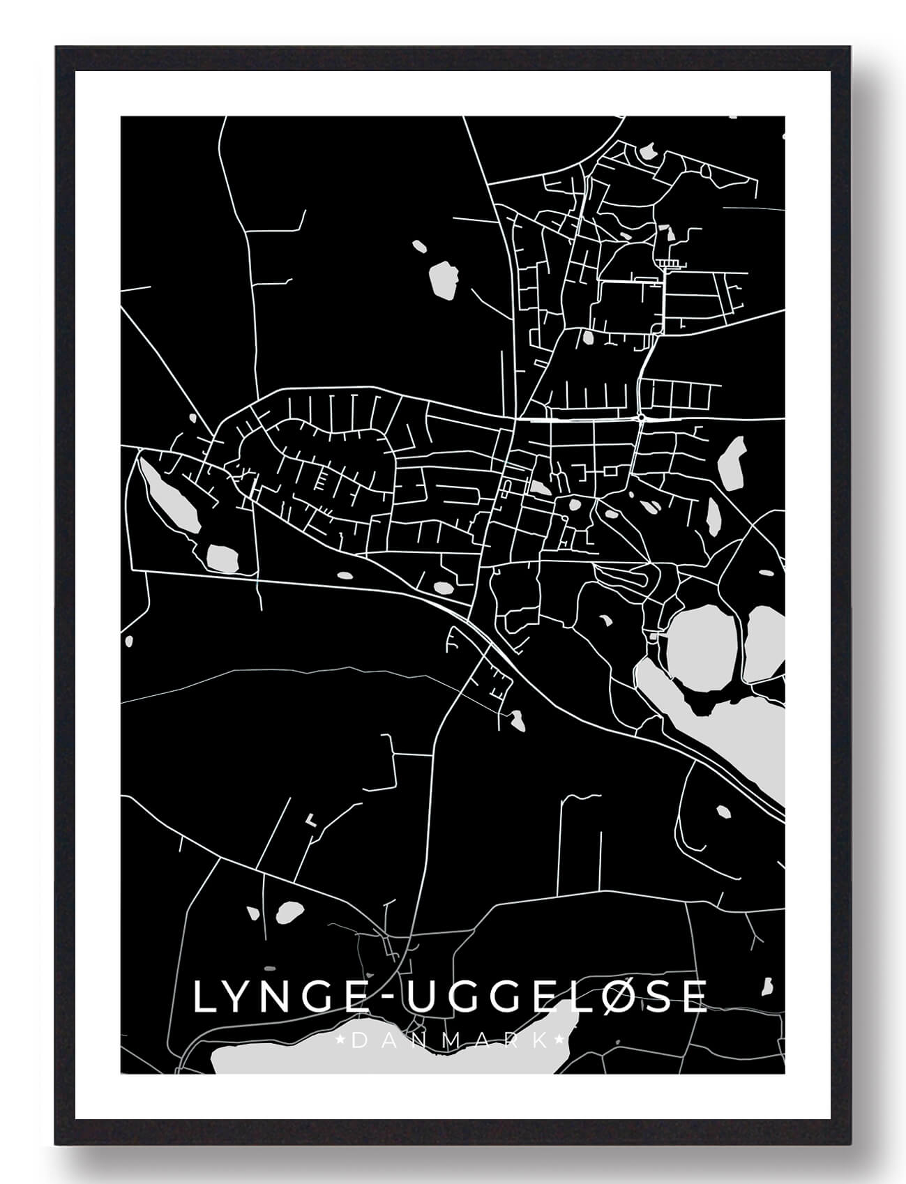 Sort Lynge Uggeløse Plakat - Plakatdyr.dk Plakater