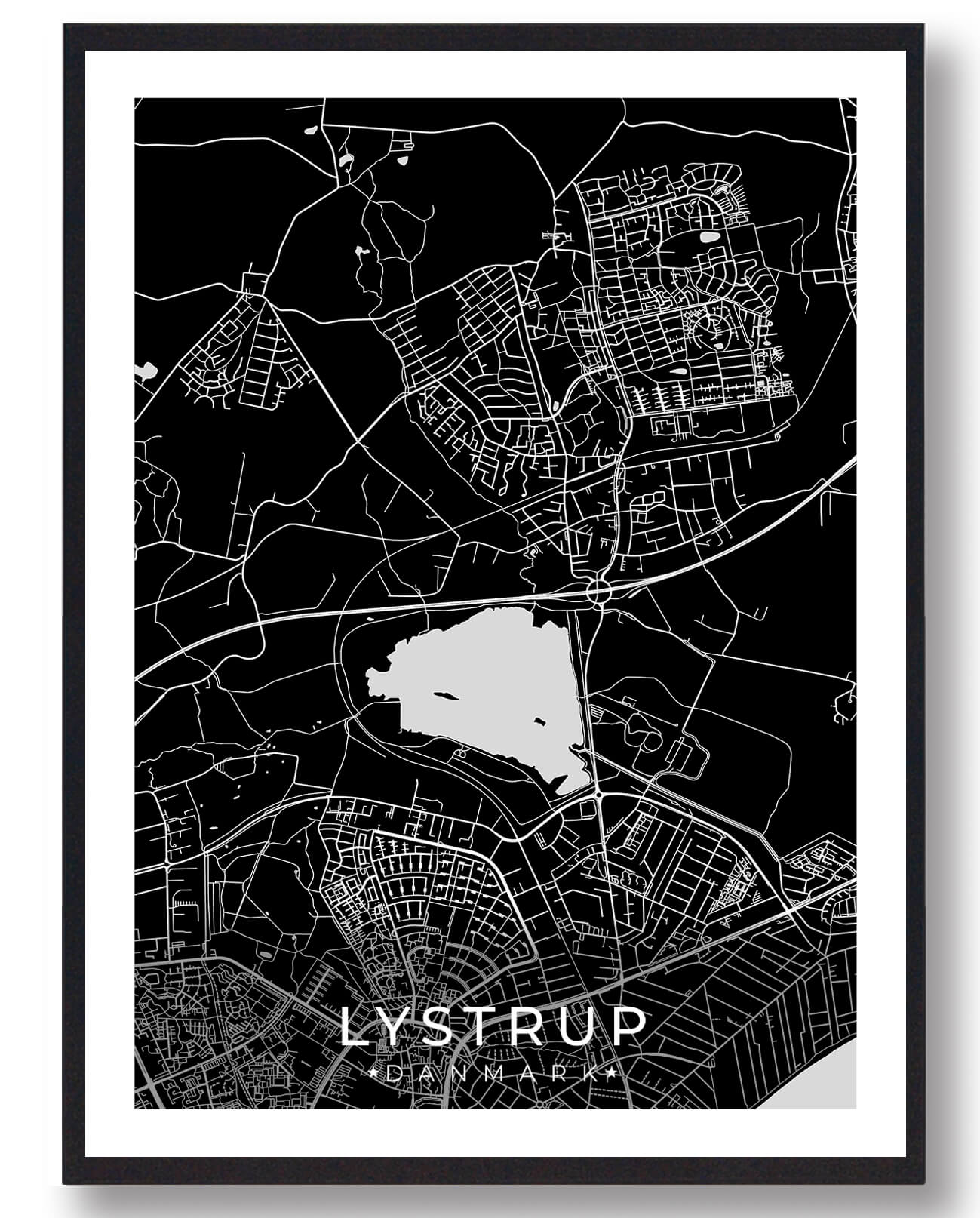 Sort Lystrup Plakat - Plakatdyr.dk Plakater