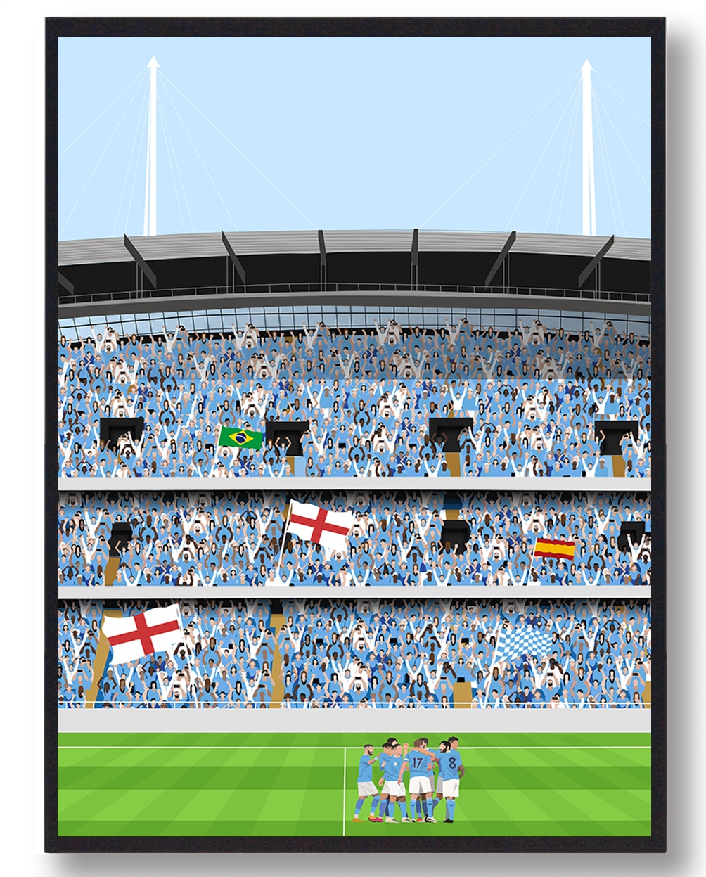 Manchester City Fodboldplakat - Plakatdyr.dk Plakater