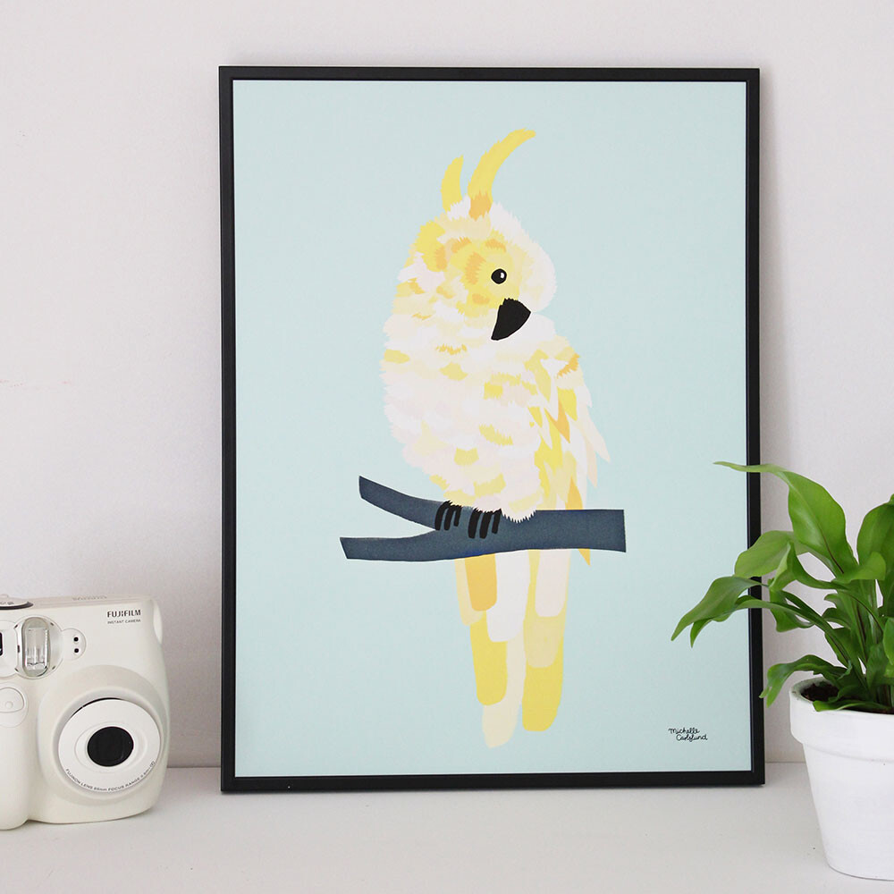 Michelle Carlslund Plakat 30x40 Gul Kakadue - Plakater  - 5713215002220