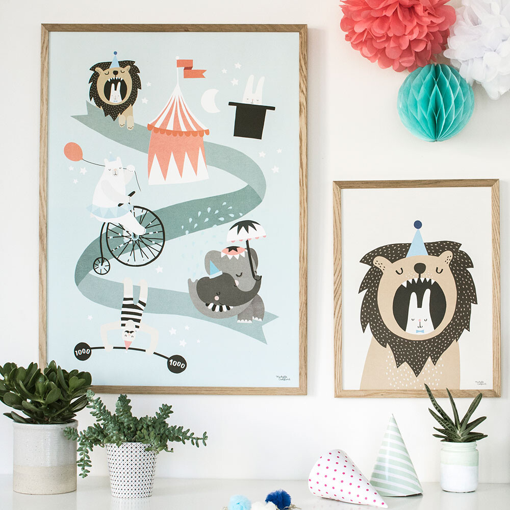 Michelle Carlslund Plakat 50x70 Cirkus Venner - Plakater  - 5713215002374